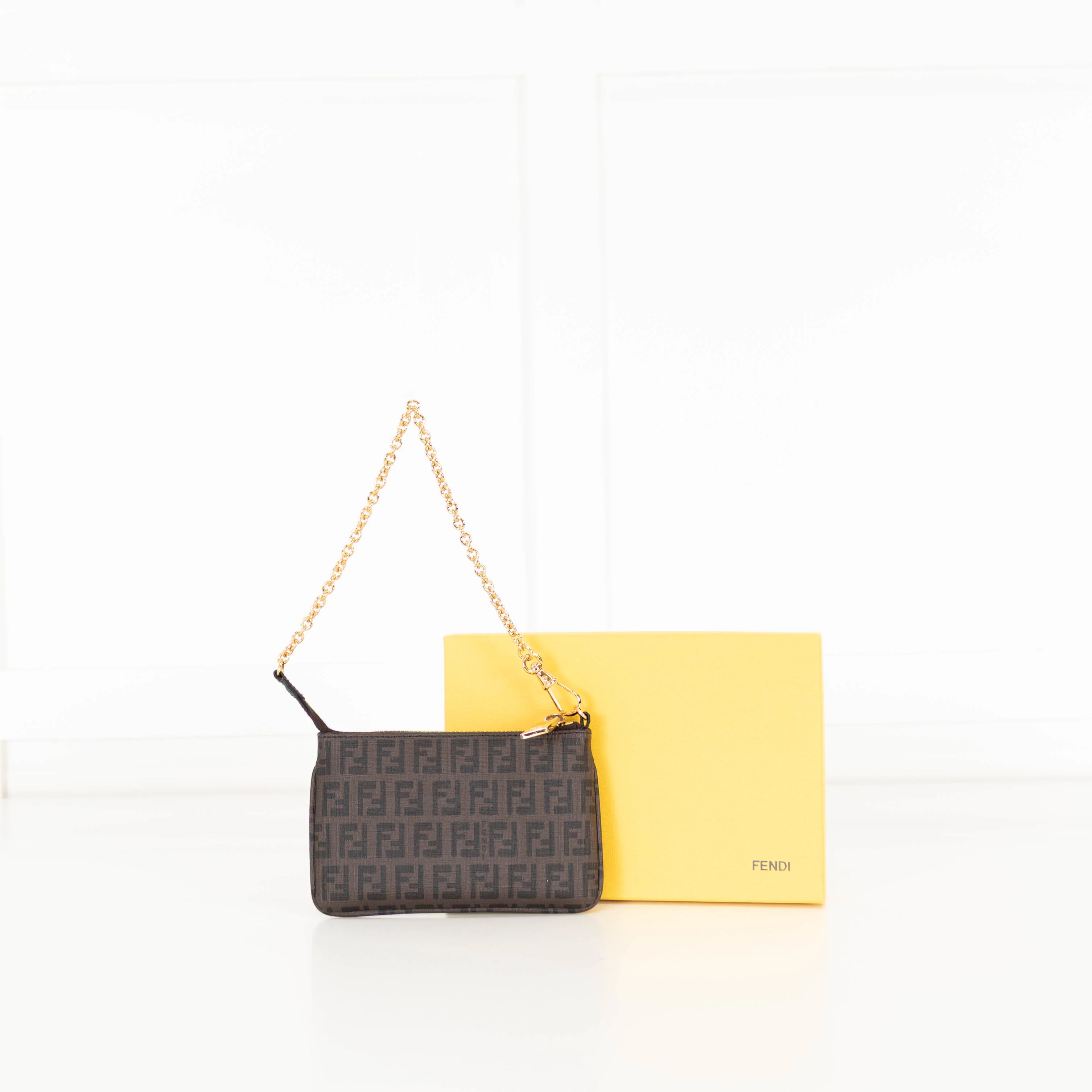 Fendi Zucchino Spalmati Chain Mini Flat Pochette - Image 3