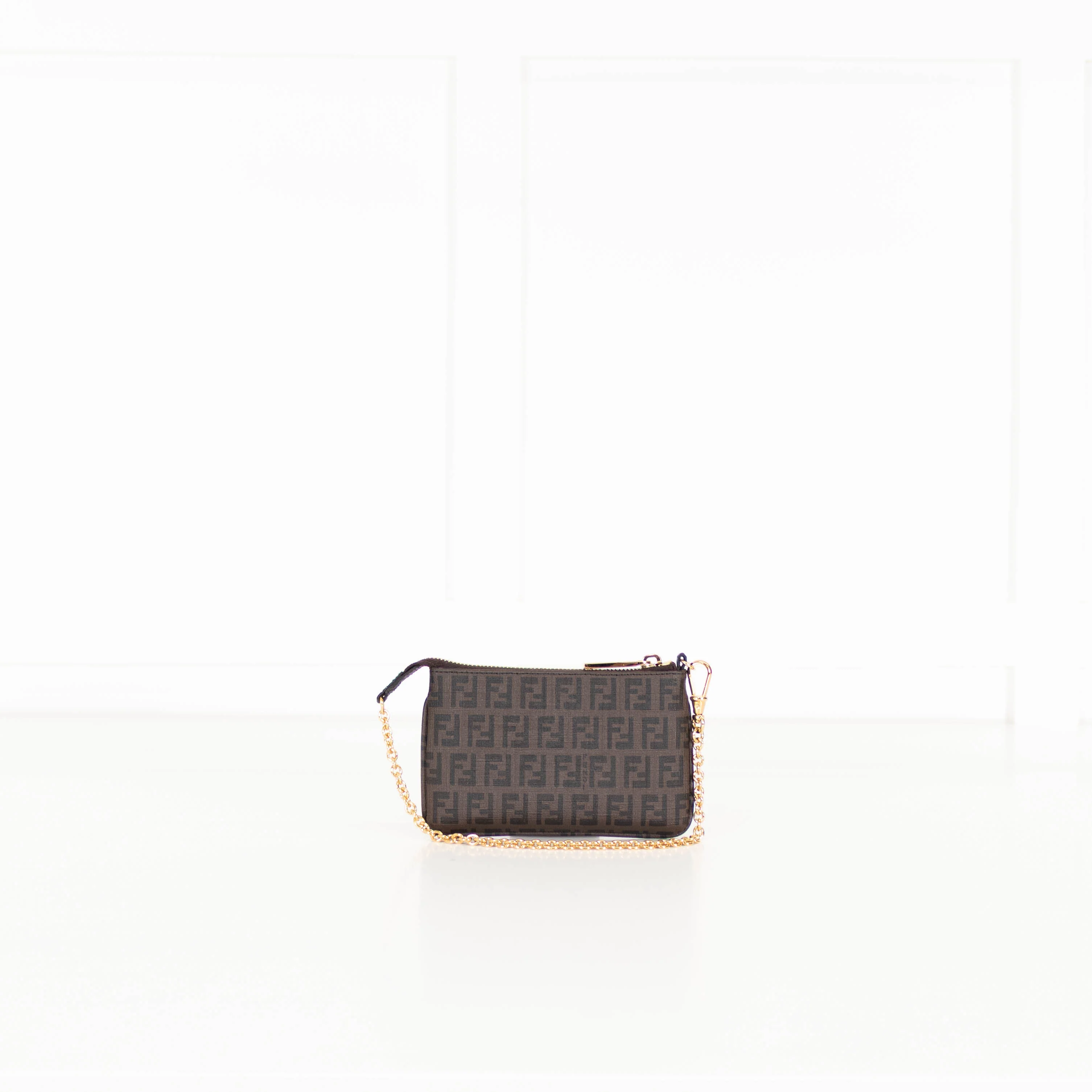 Fendi Zucchino Spalmati Chain Mini Flat Pochette - Image 6