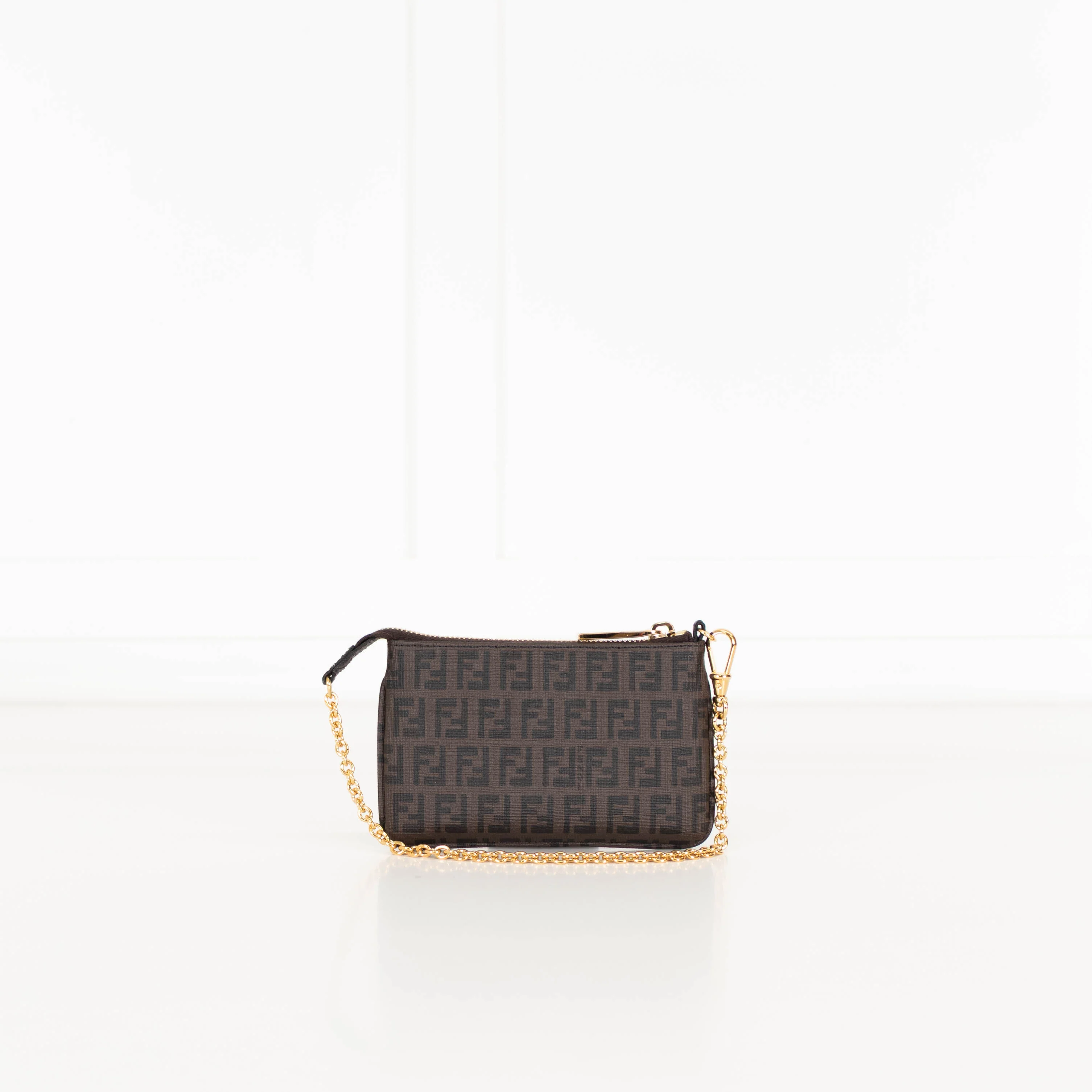 Fendi Zucchino Spalmati Chain Mini Flat Pochette - Image 9