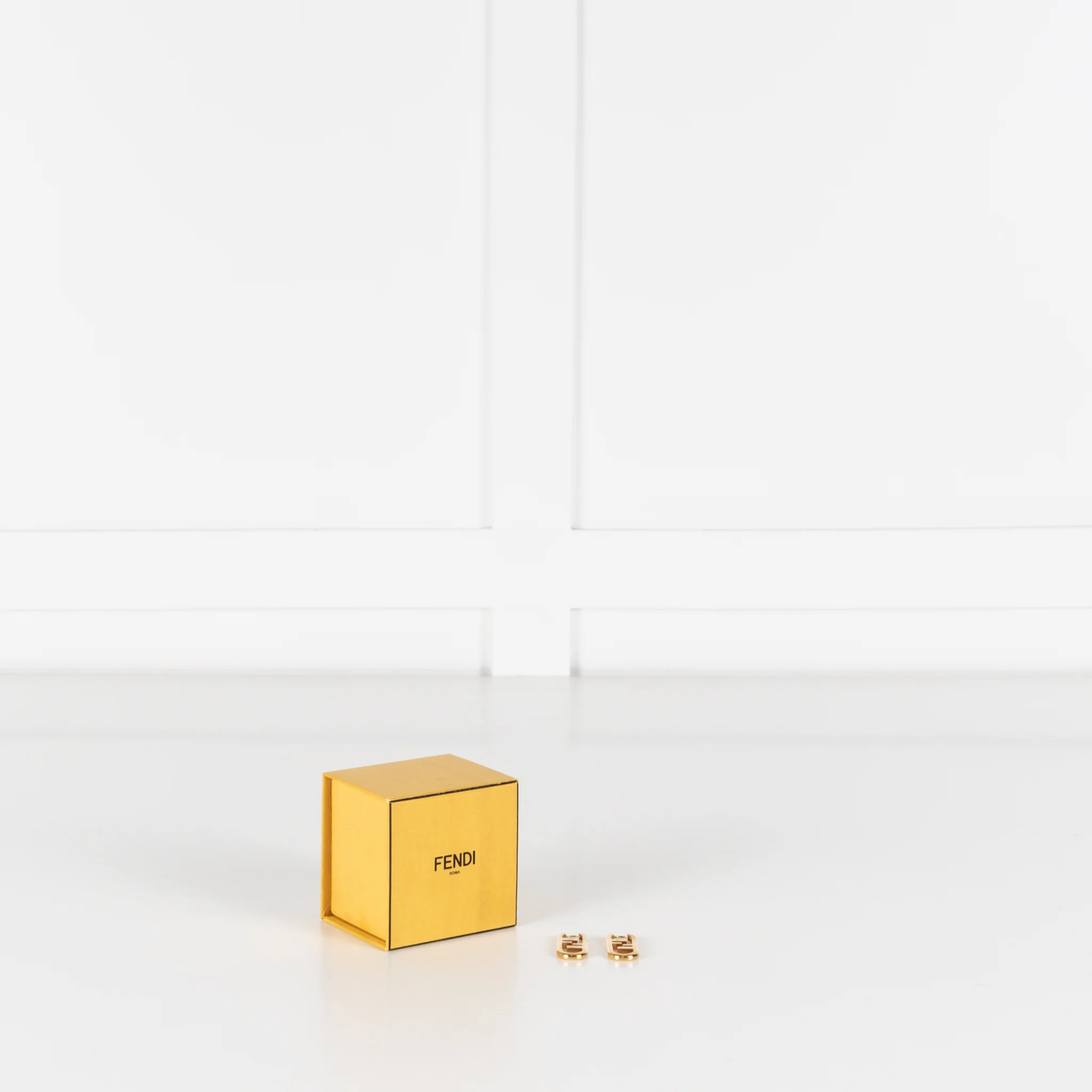 Fendi Gold F Lock Earrings - Image 5