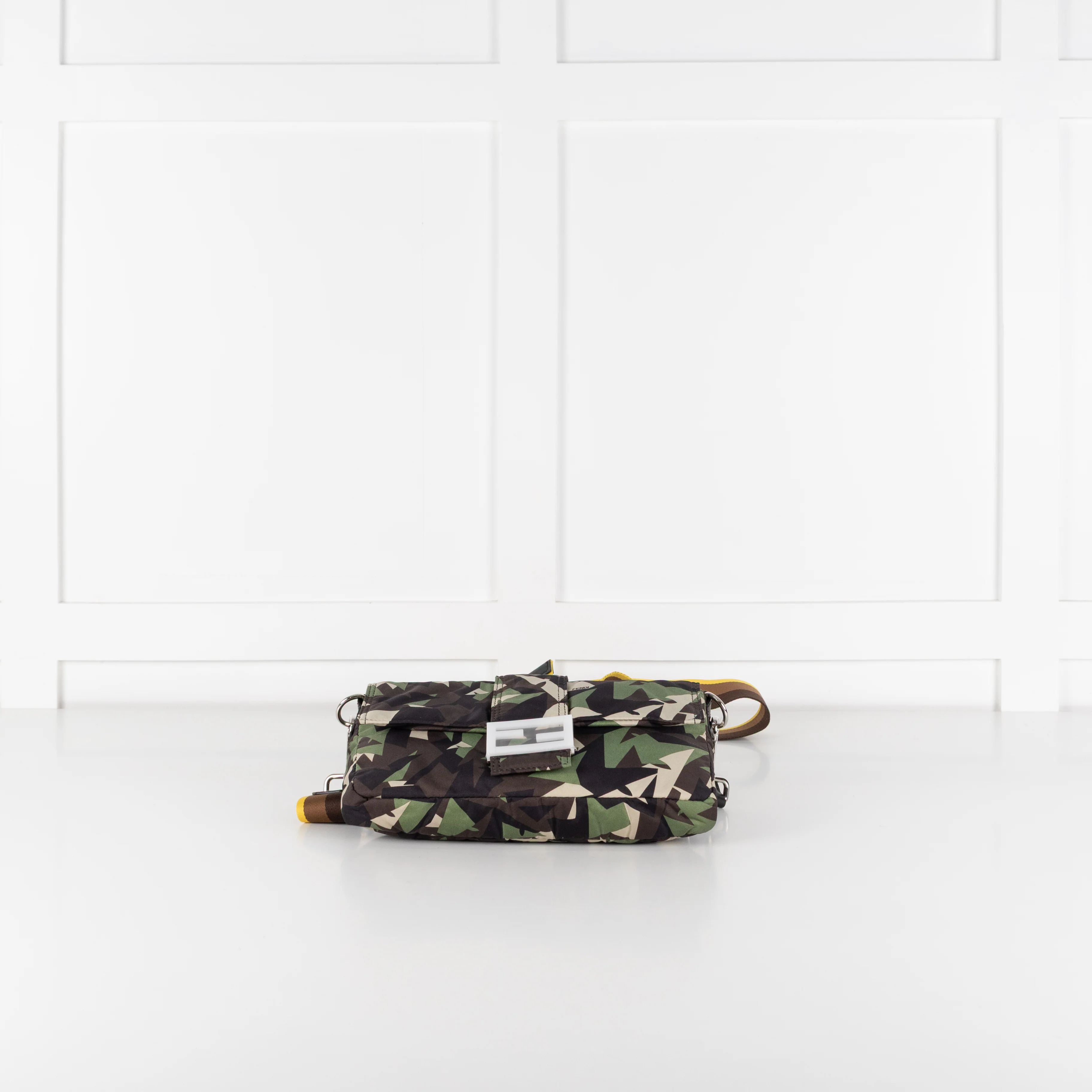Fendi Green Nylon Camouflage Convertible Baguette Satchel - Image 9