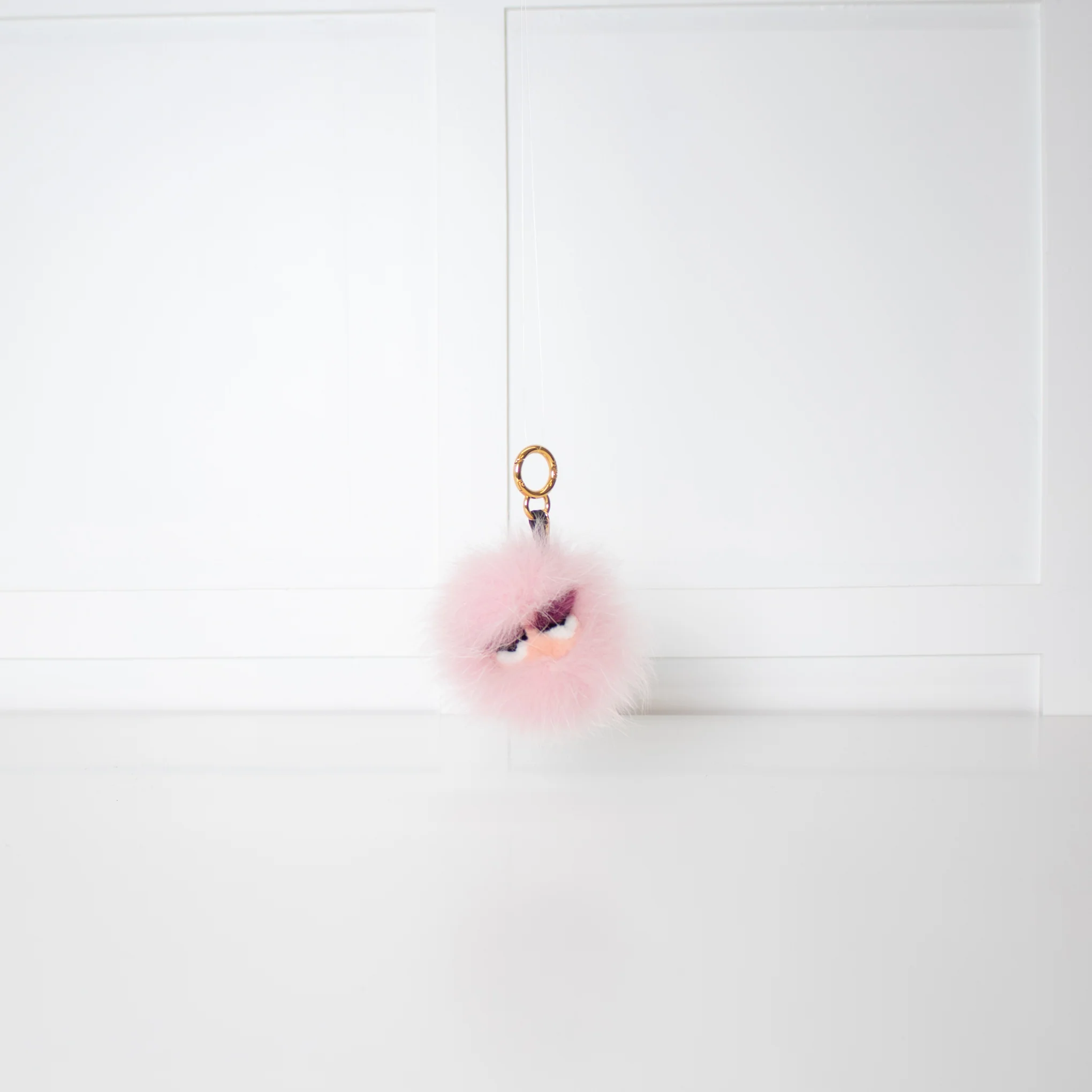 Fendi Pale Pink Fur Monster Charm Bag - Image 5