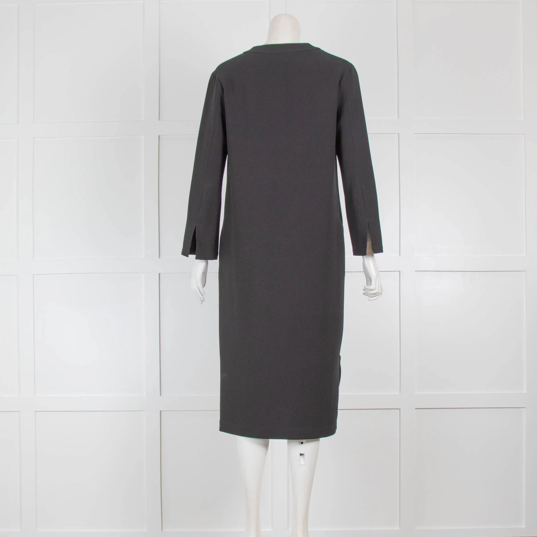 Filippa K Black V Neck Midi Dress - Image 3