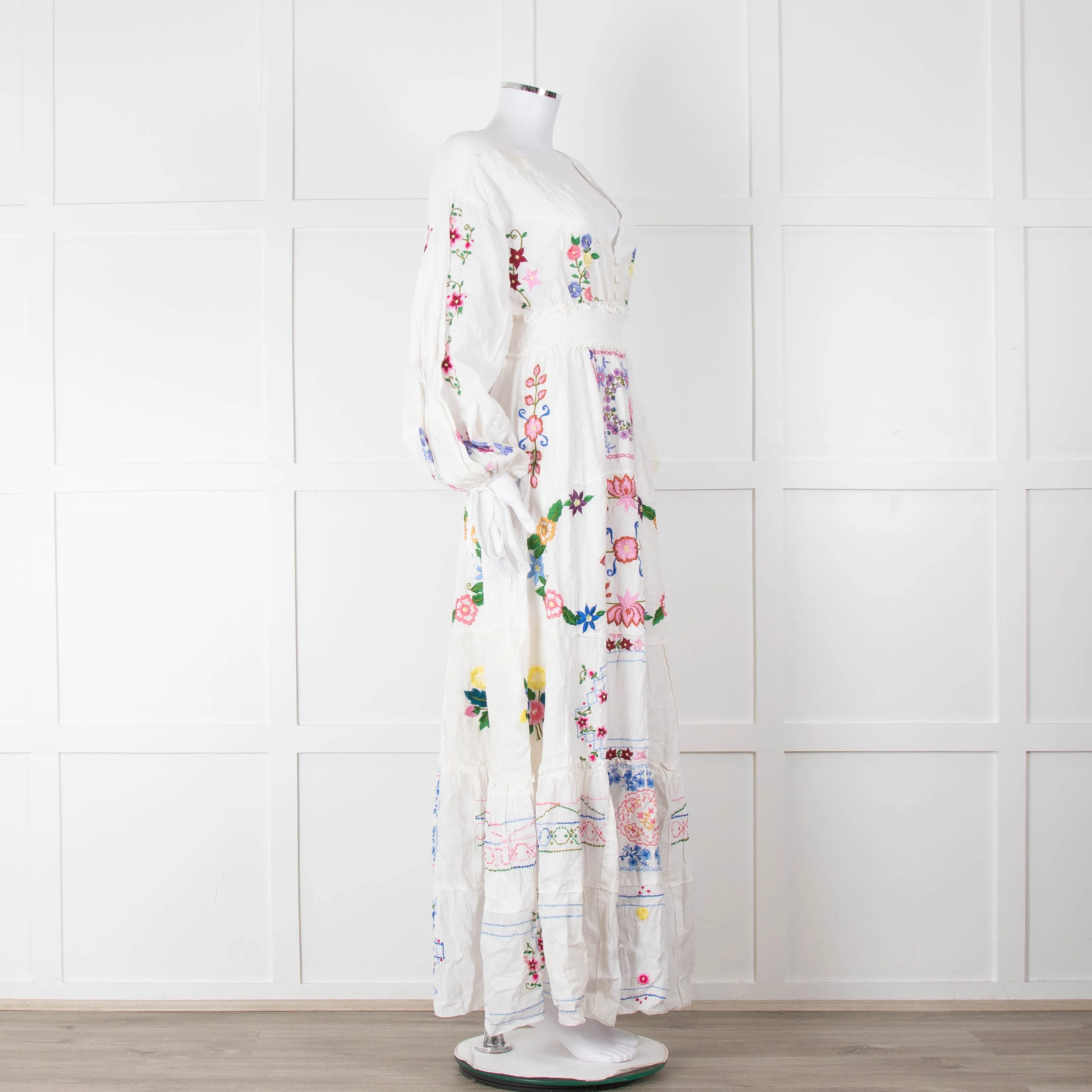 Fillyboo White Multi Colour Embroidered Maxi Dress - Image 2