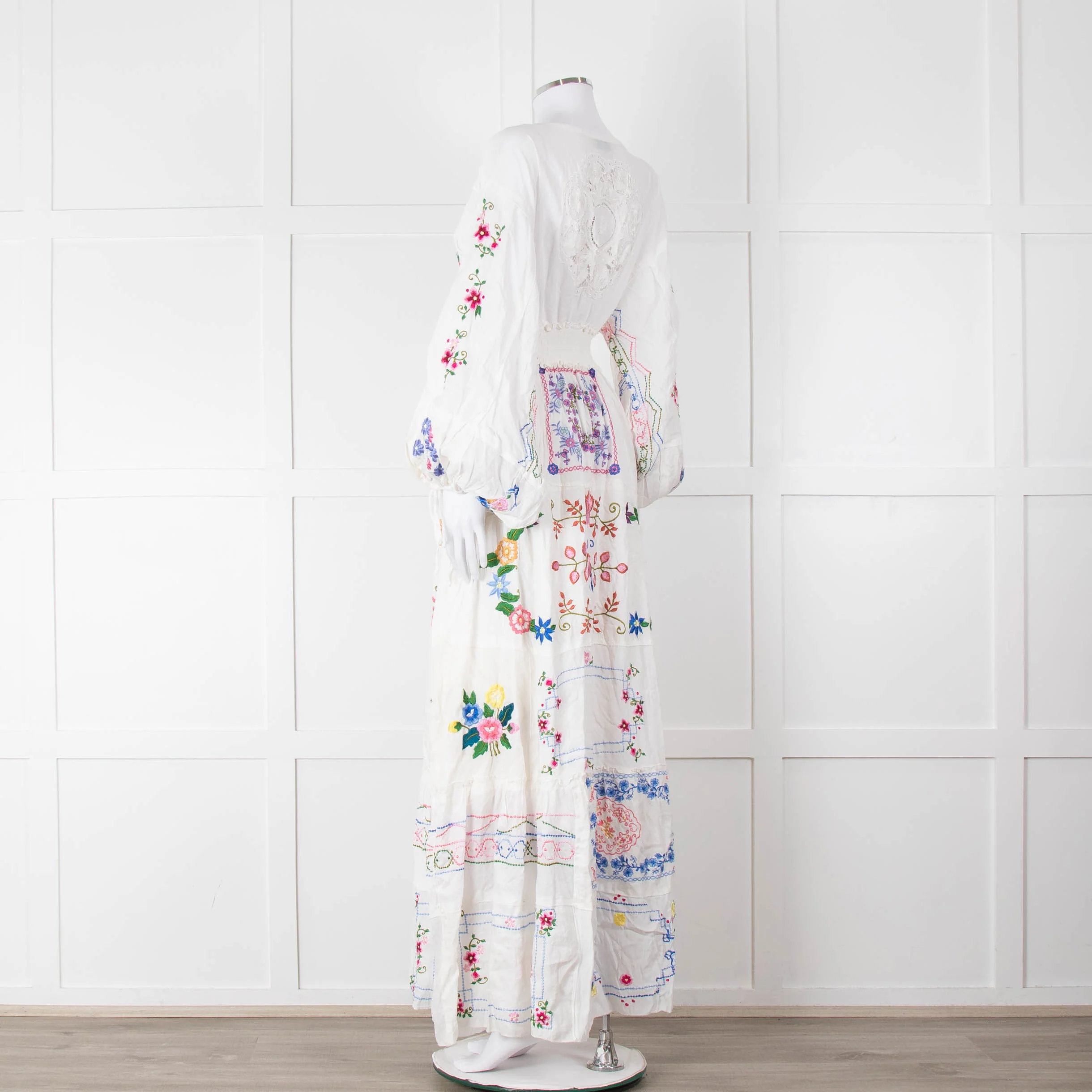 Fillyboo White Multi Colour Embroidered Maxi Dress - Image 6