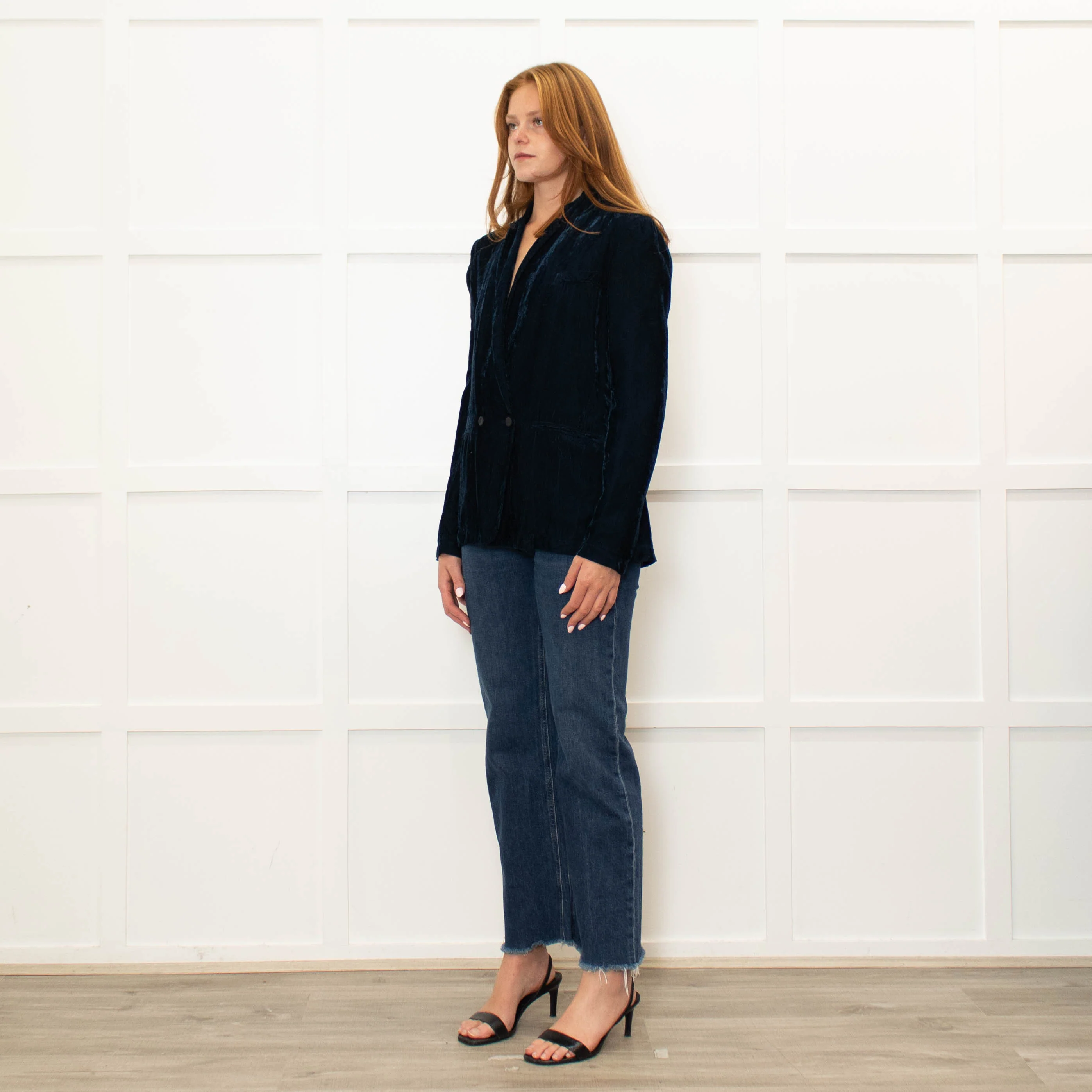 Forte Forte Navy Needlecord Soft Blazer Jacket - Image 3