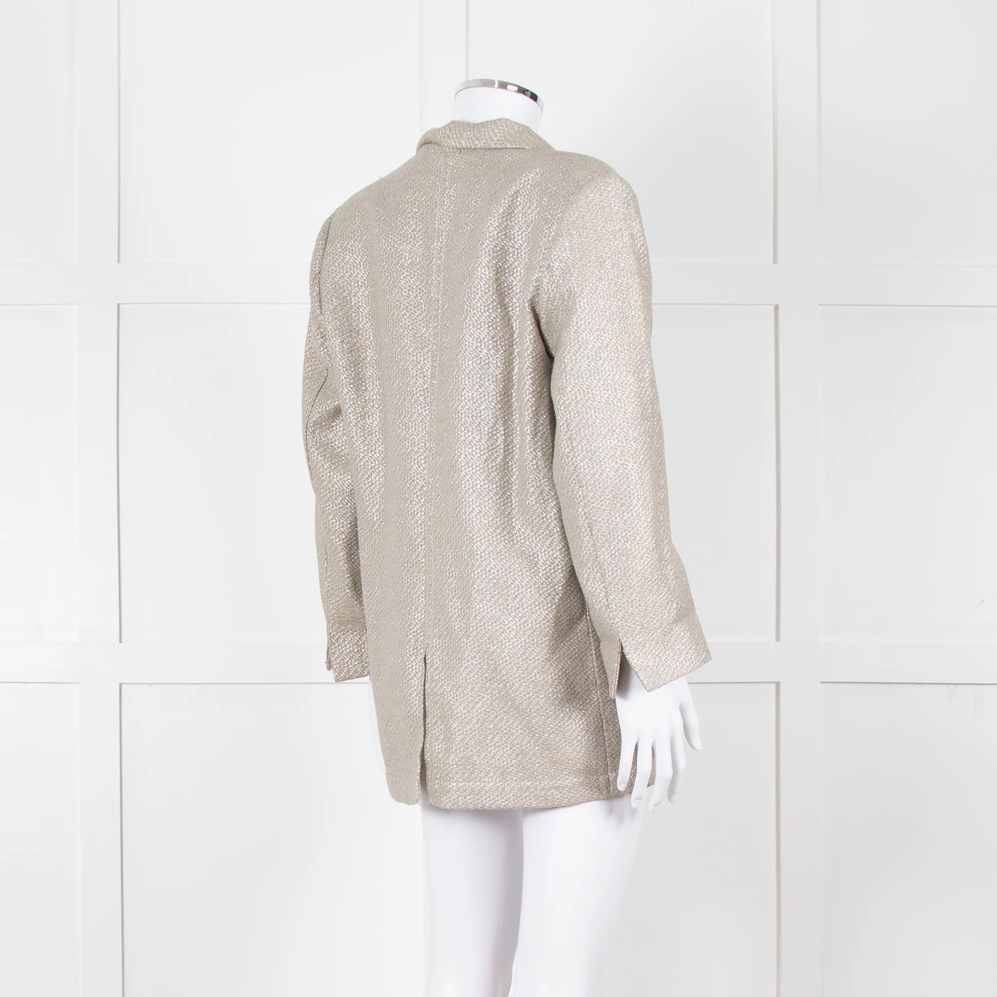 Forte Forte Silver Woven Single Button Blazer - Image 4