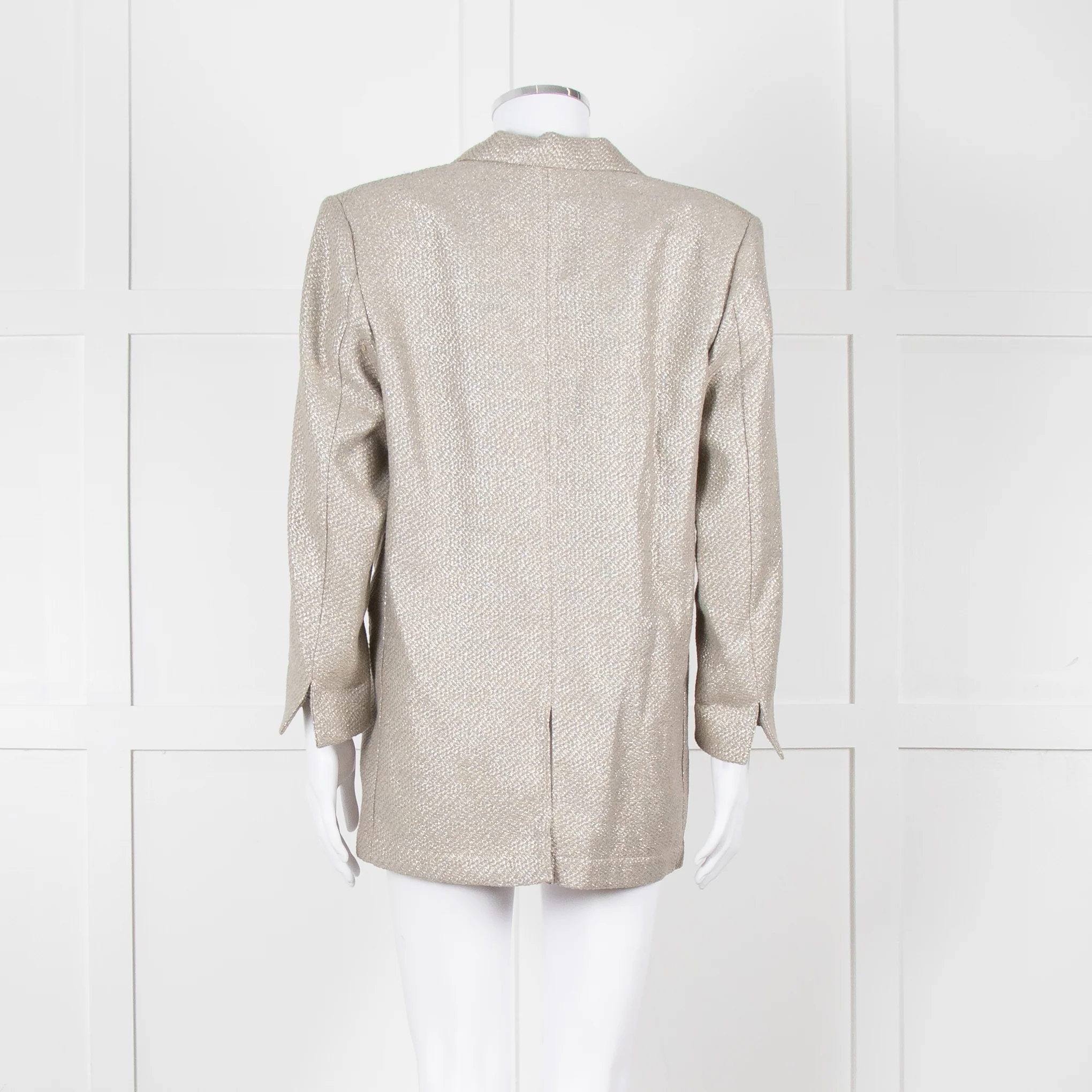 Forte Forte Silver Woven Single Button Blazer - Image 5