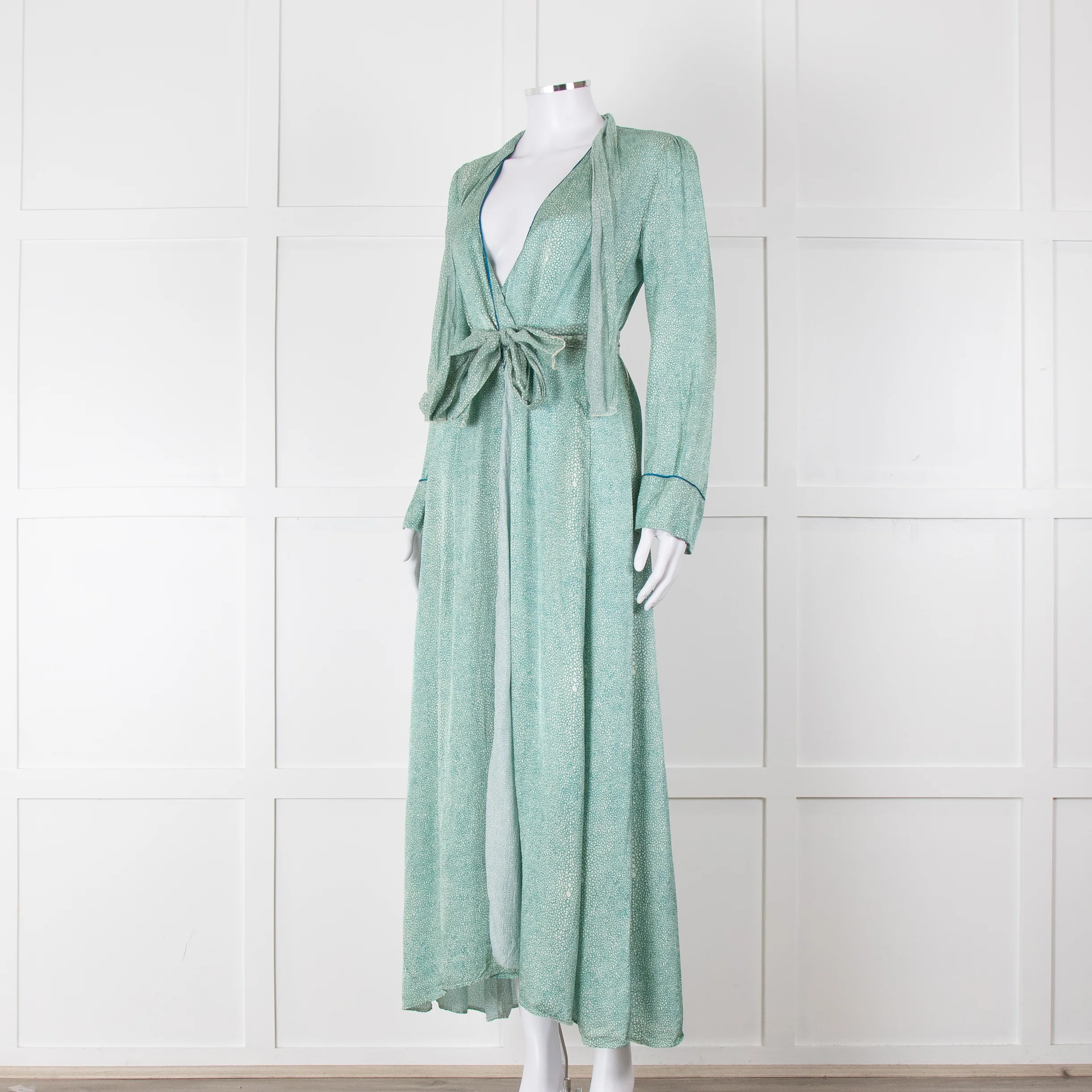 Forte Forte White Green Belted Dress Coat - Image 8