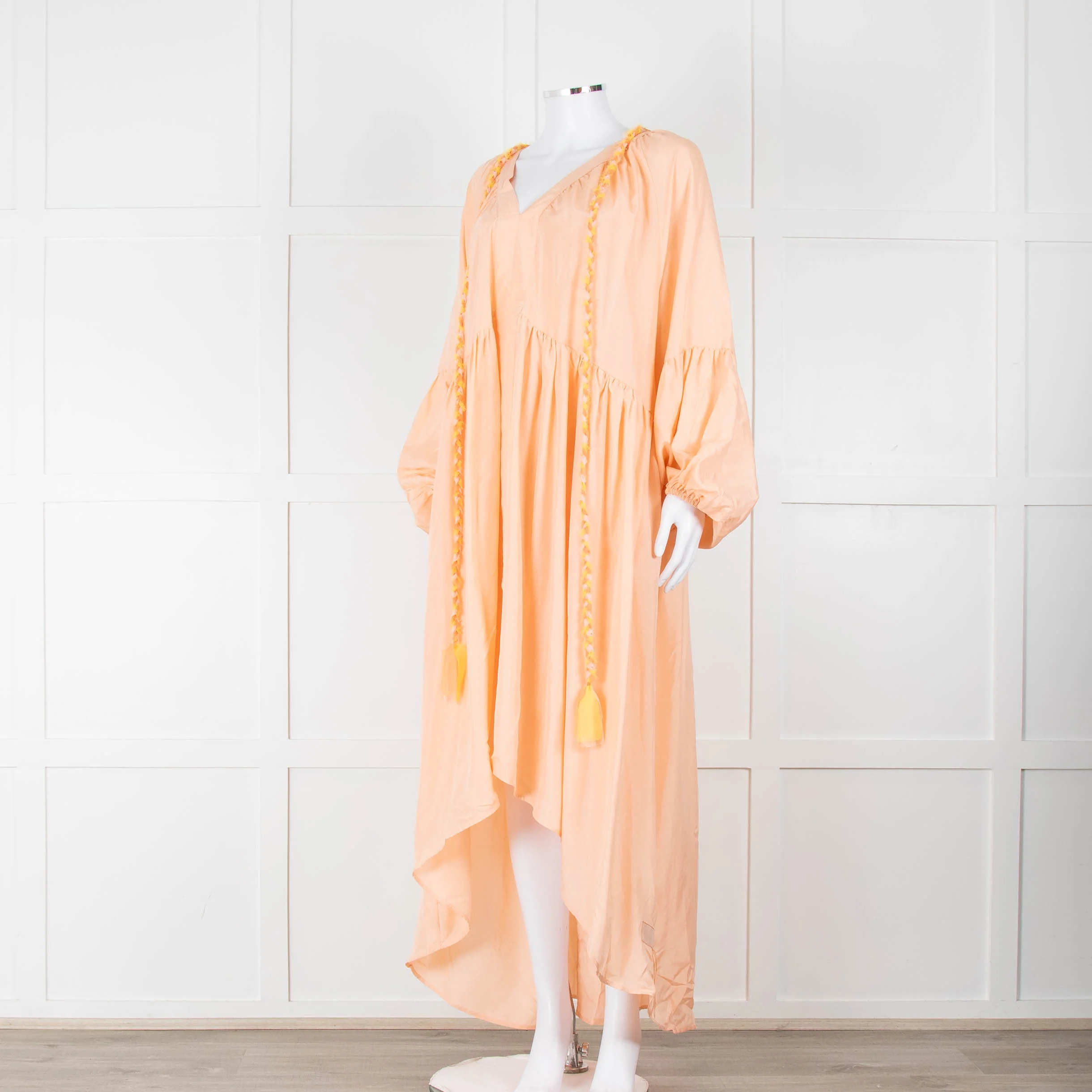 Fortela Pale Peach Oversized Silk Dress - Image 8