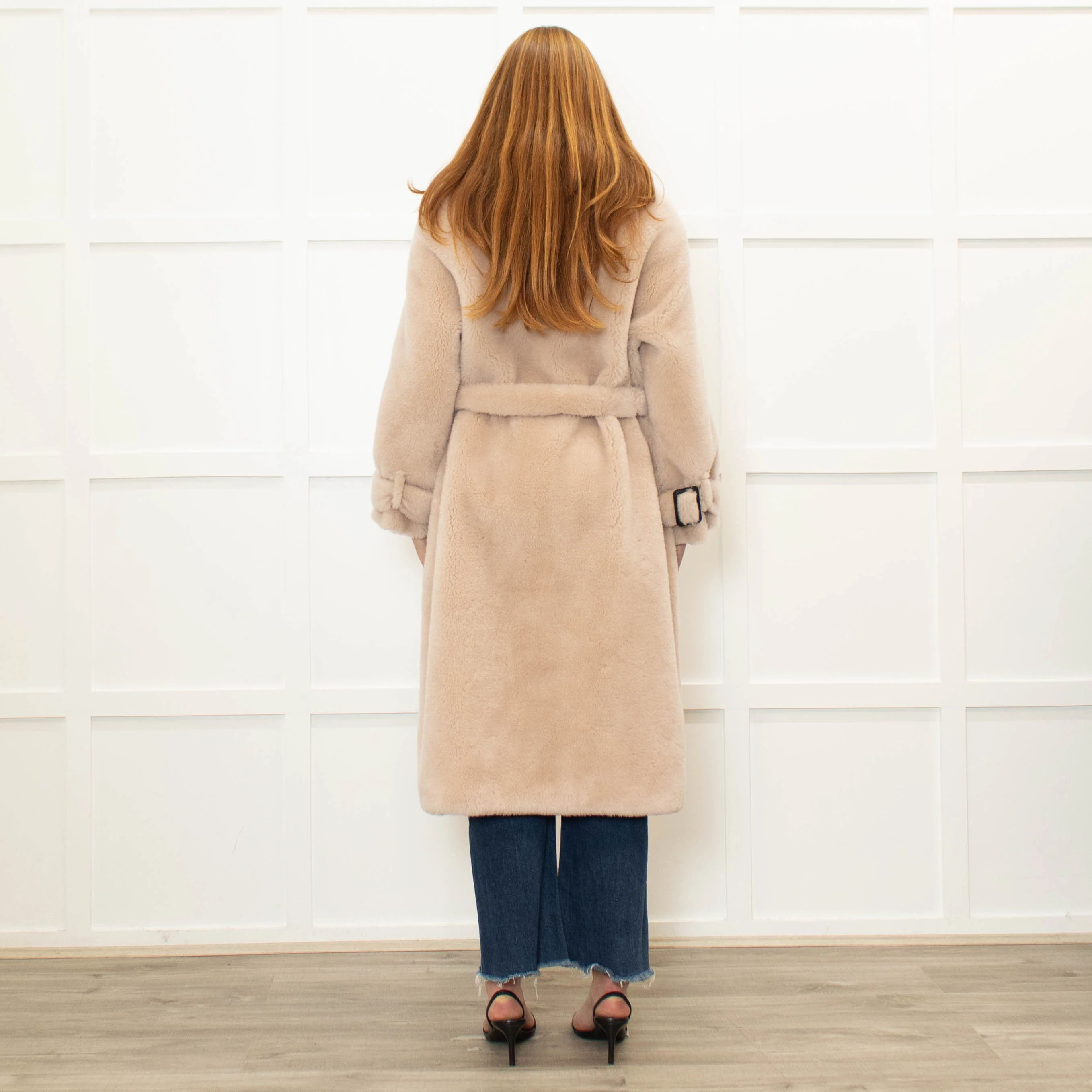 Fox London Faux Shearling Cream Trench Coat - Image 5