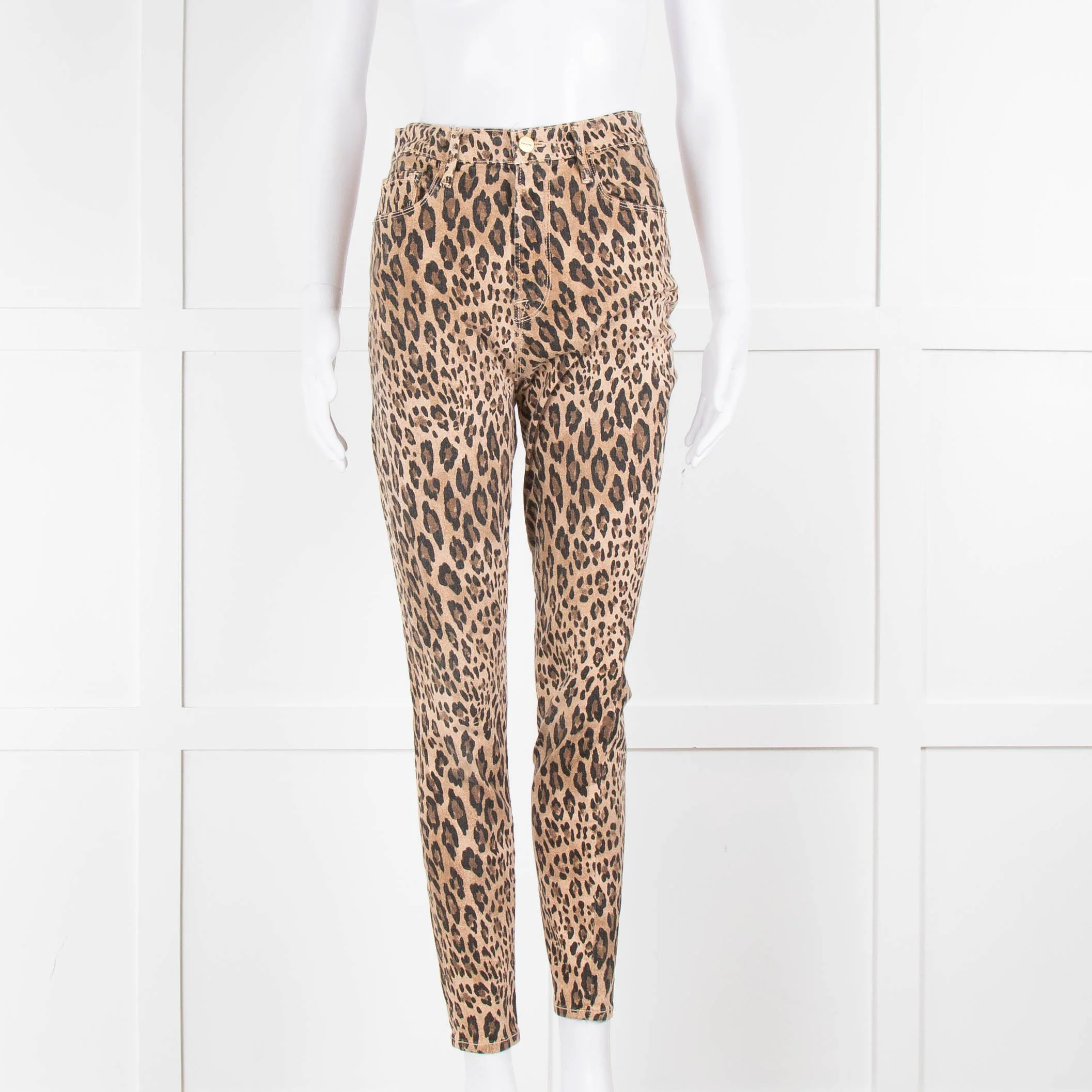 Frame All High Rise Animal Print Trousers