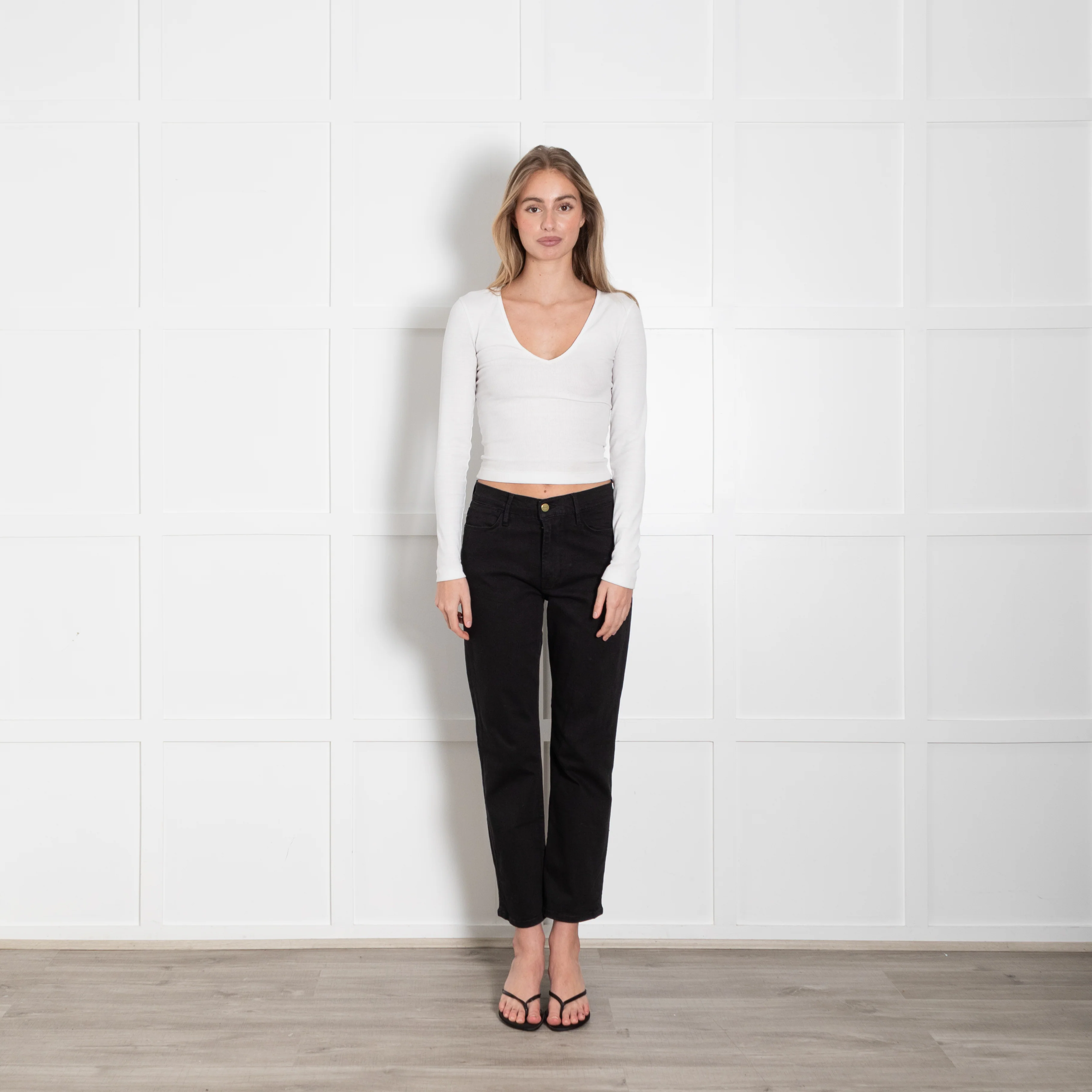 Frame Black Le High Straight Leg Jeans