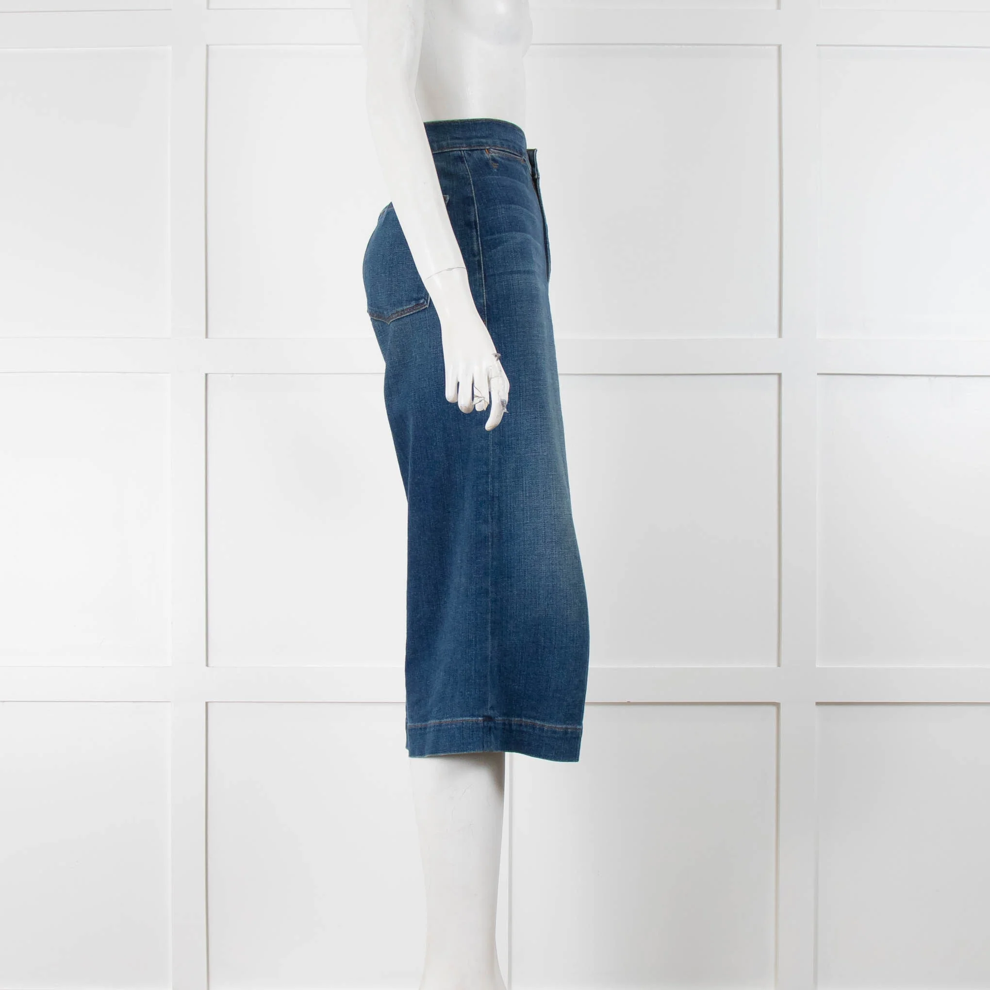 Frame Blue Cropped Denim Culottes - Image 2