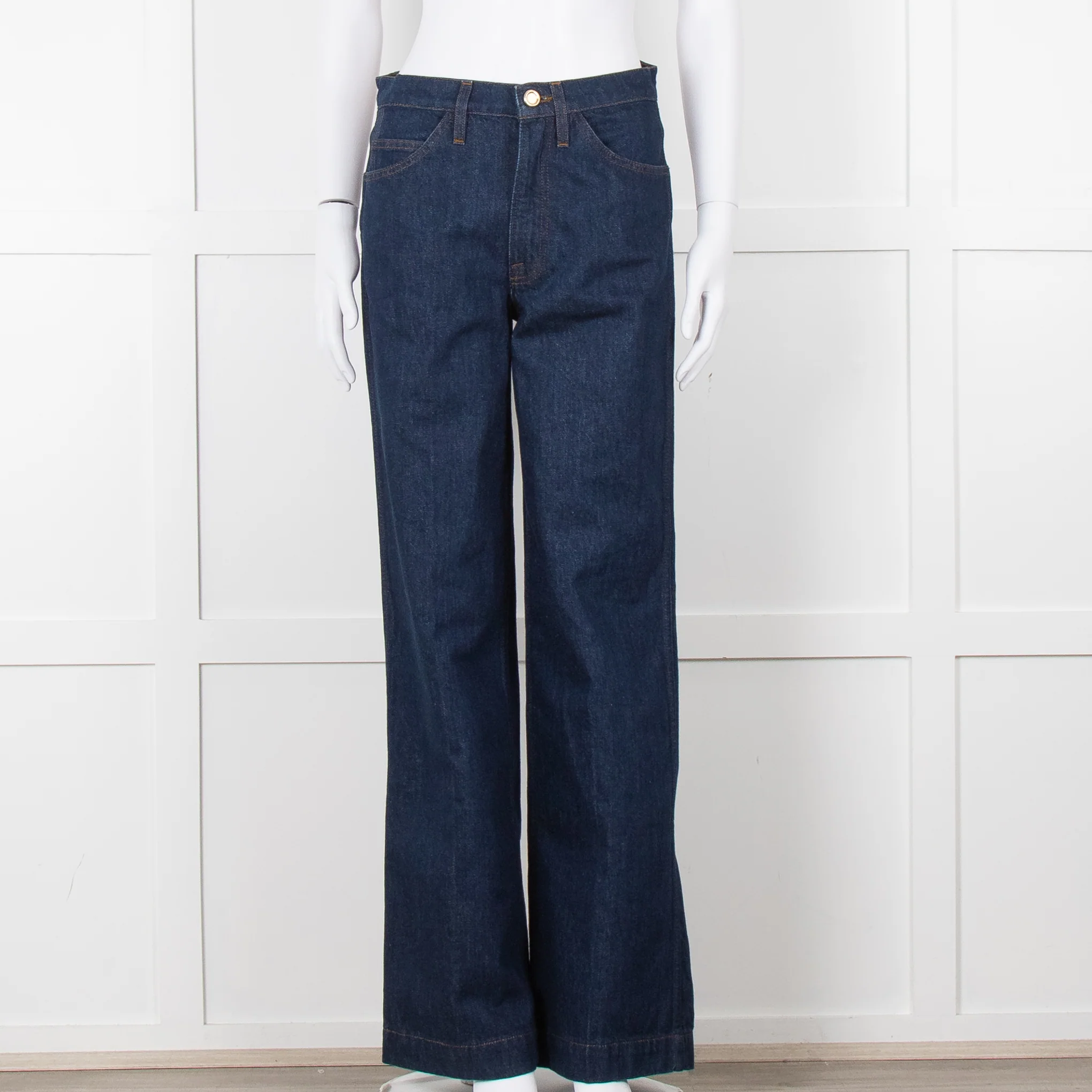 Frame Blue Wide Legged Jeans