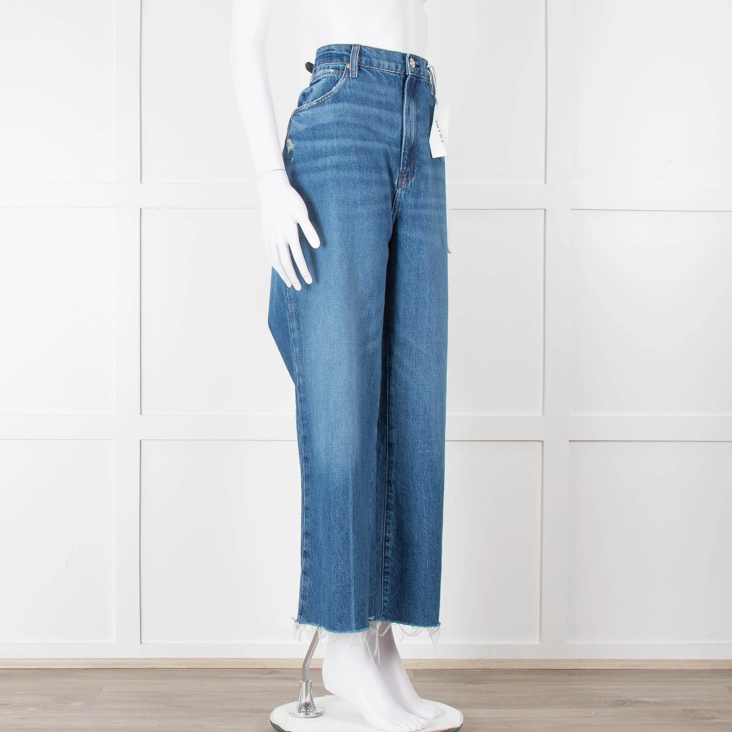 Frame Blue Ribbed Hem Cropped Jeans - Image 2