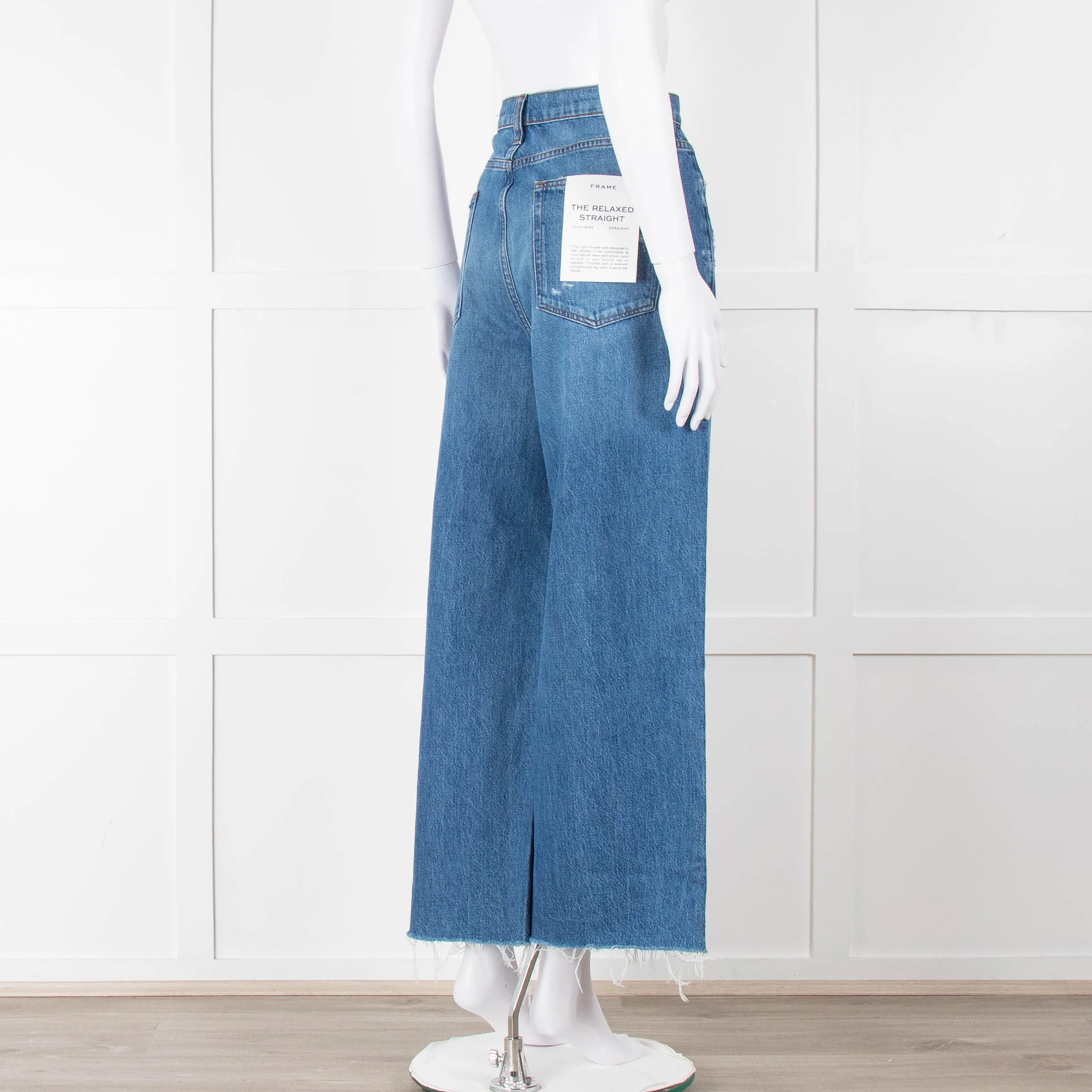 Frame Blue Ribbed Hem Cropped Jeans - Image 4