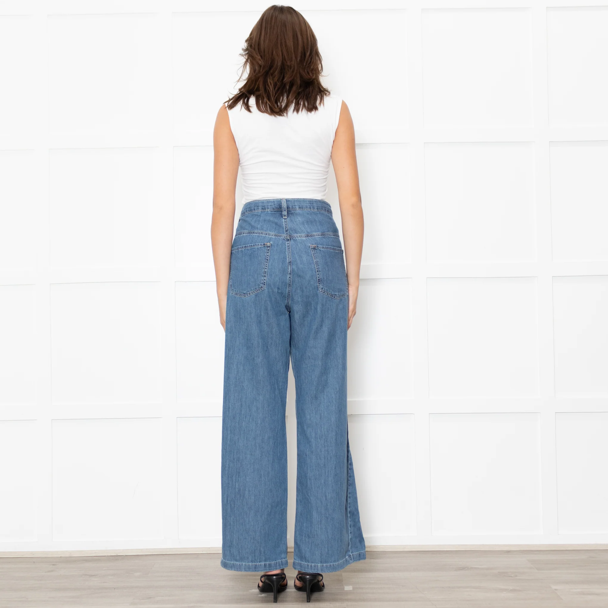 Frame Blue Wide Leg Le Baggy Palazzo Jeans - Image 6