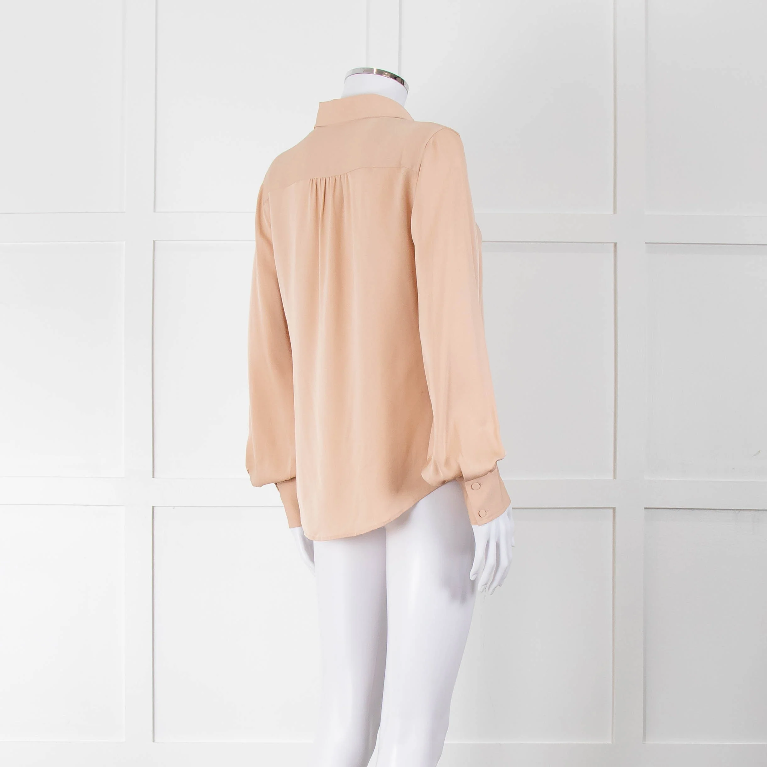 Frame Blush Pink Collared Silk Blouse - Image 4