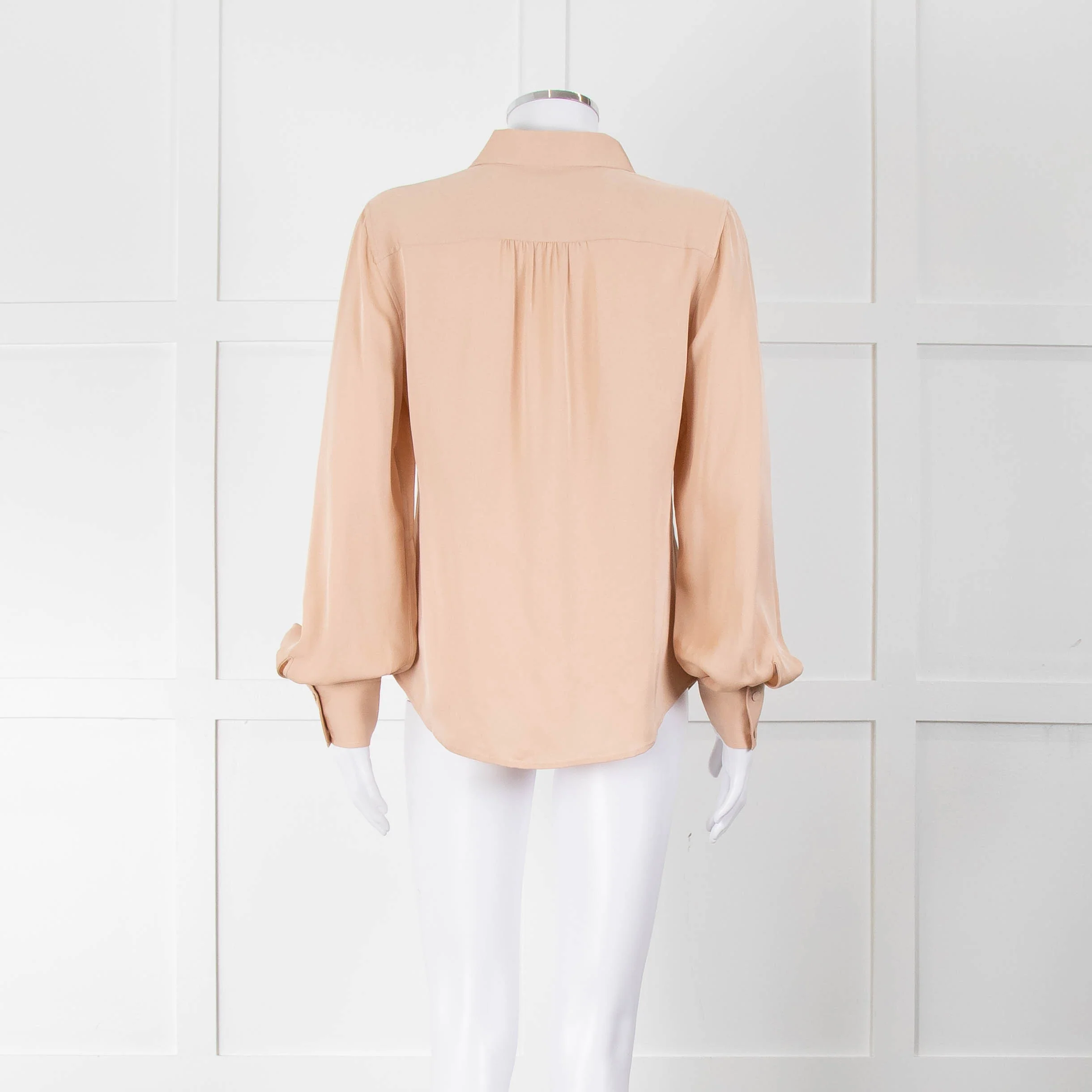 Frame Blush Pink Collared Silk Blouse - Image 5