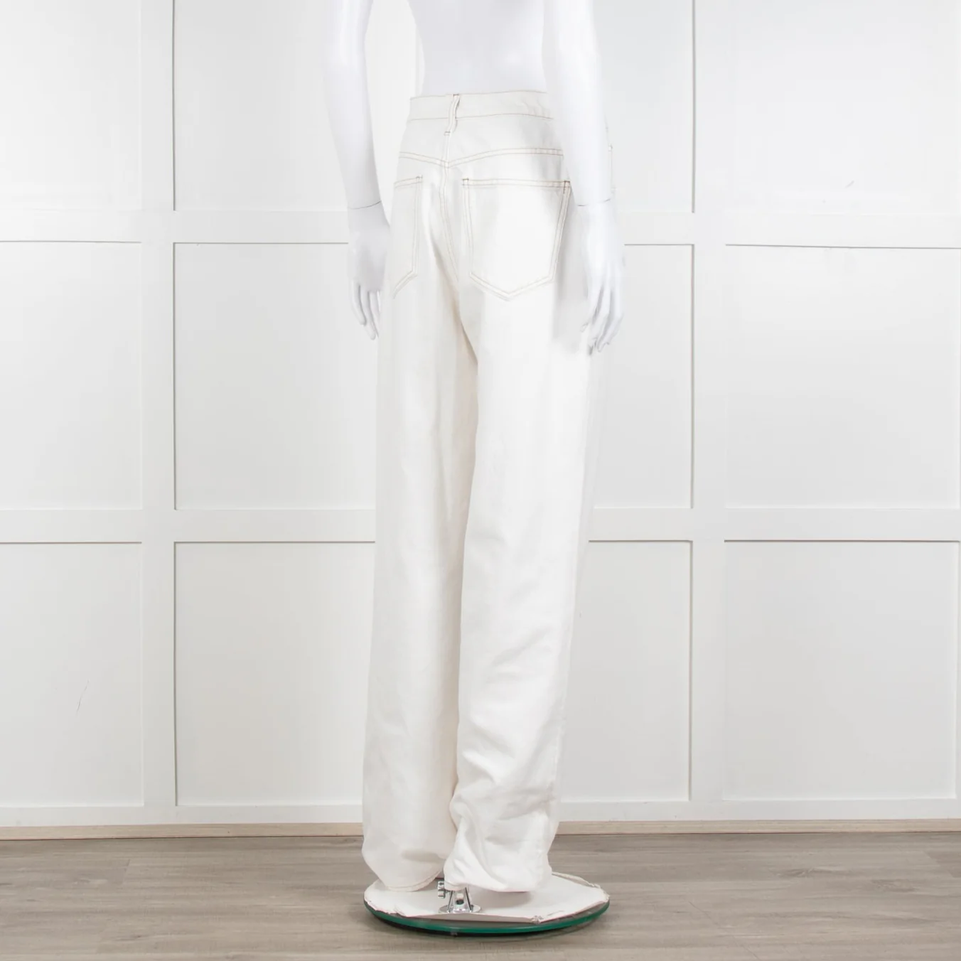 Frame Cream Contrast Stitch Straight Leg Jeans - Image 6