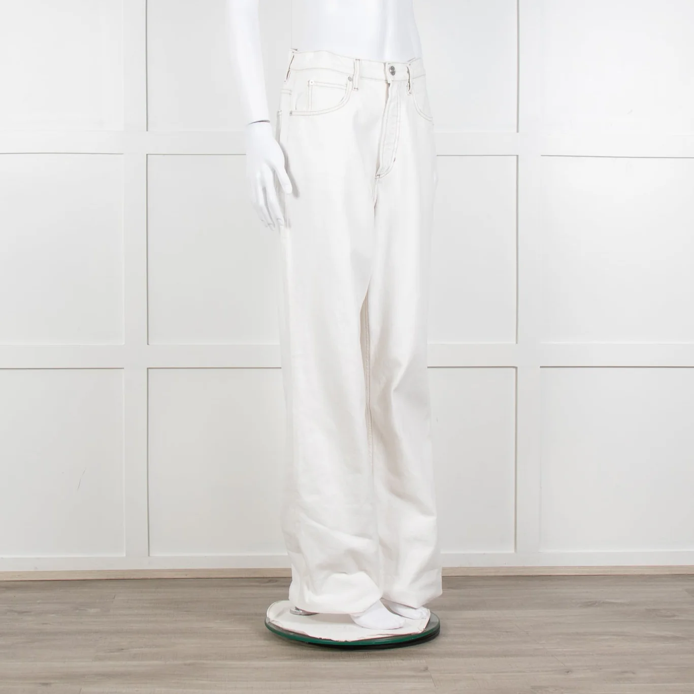 Frame Cream Contrast Stitch Straight Leg Jeans - Image 8