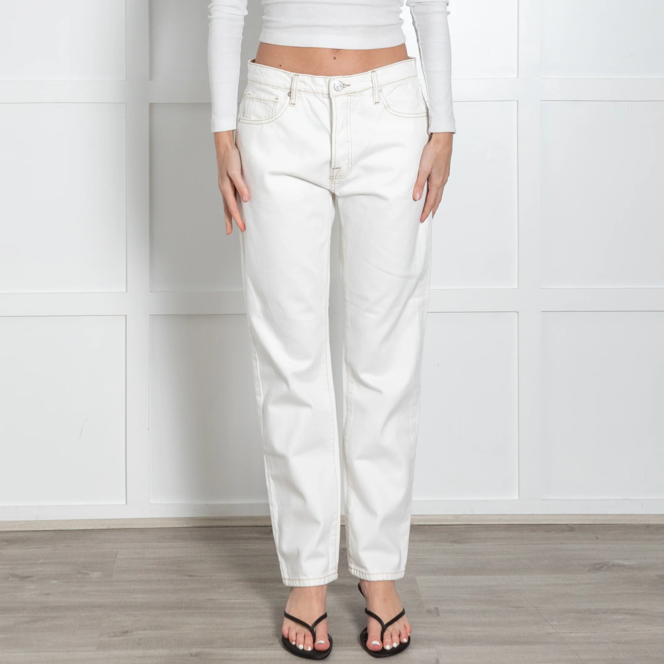 Frame Cream Denim Le Slouch Jeans - Image 2