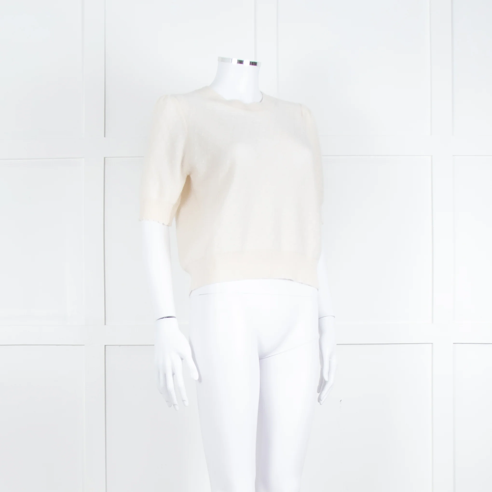 Frame Cream Short Sleeve Cashmere Jumper - Image 2