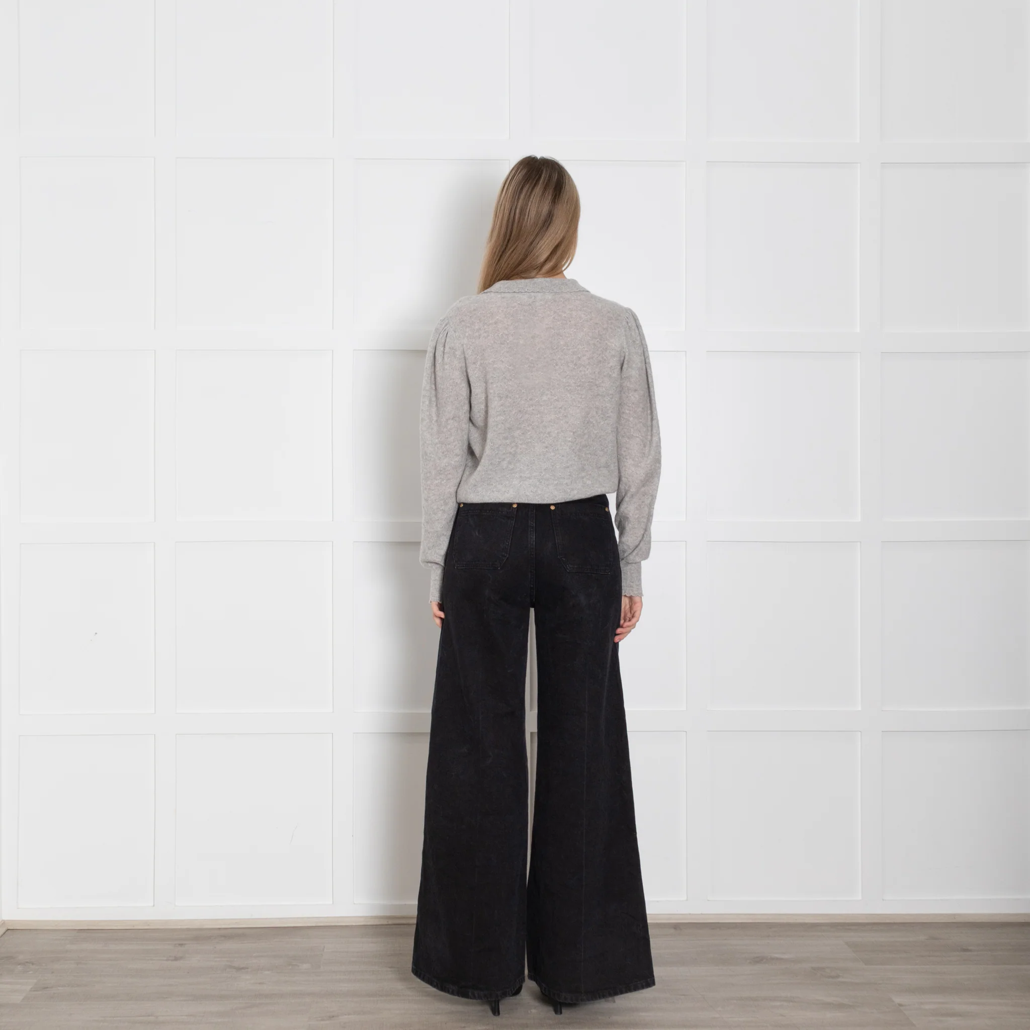 Frame Grey Cashmere Collared Sweater - Image 5