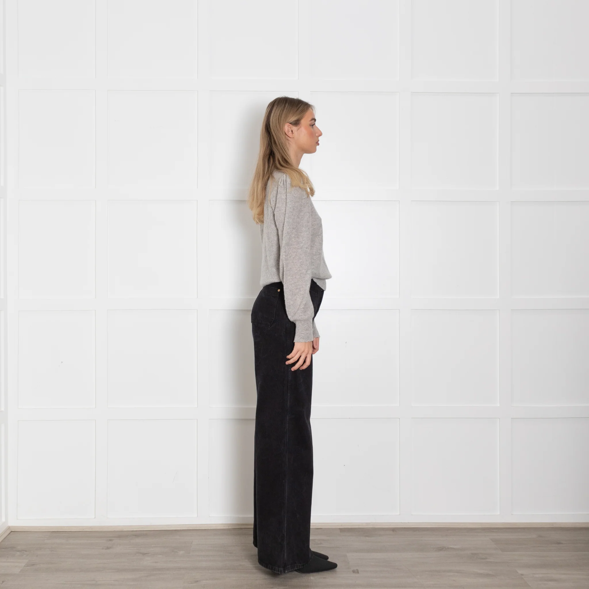 Frame Grey Cashmere Collared Sweater - Image 6