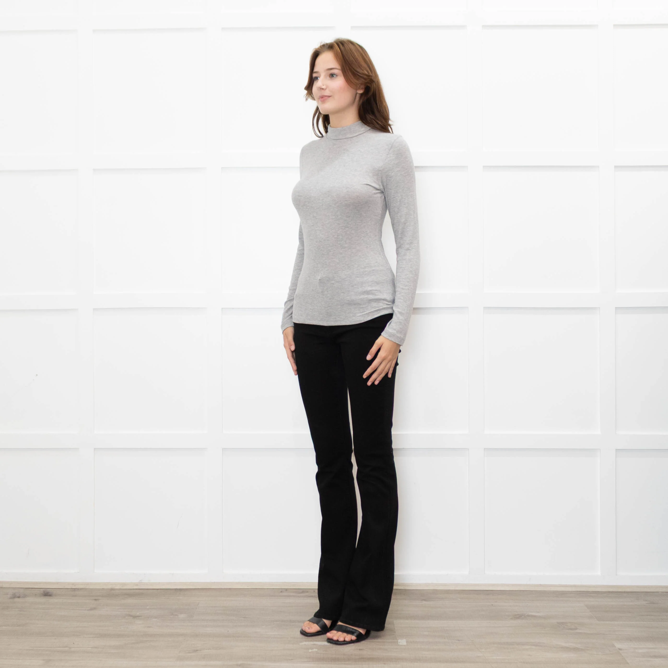 Frame Grey Thin Rib Turtleneck - Image 3
