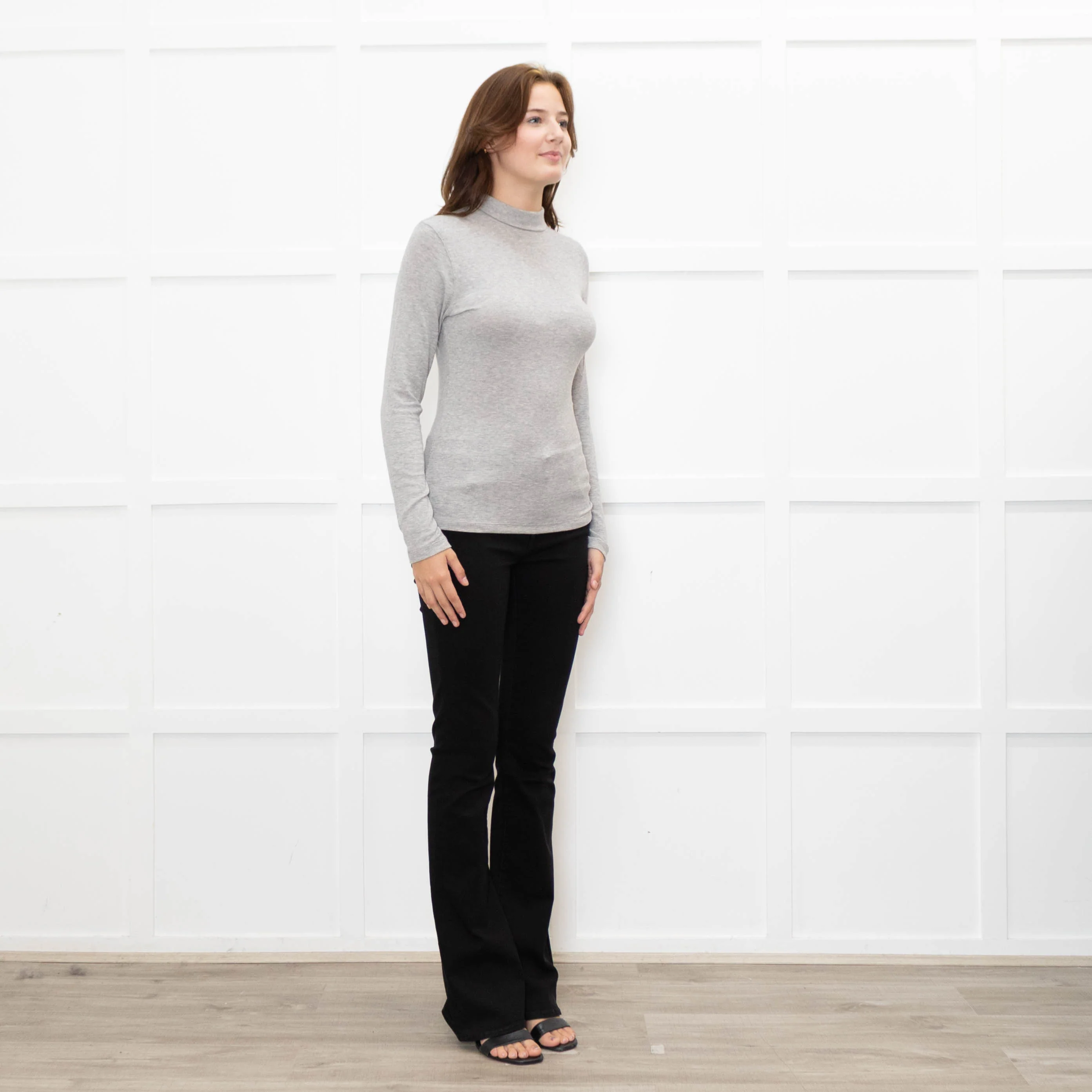 Frame Grey Thin Rib Turtleneck - Image 7