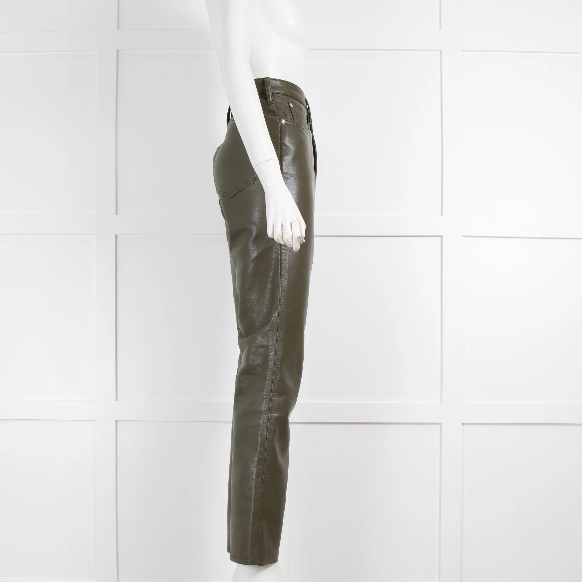 Frame Khaki Le High 'N' Tight Straight Trousers - Image 2