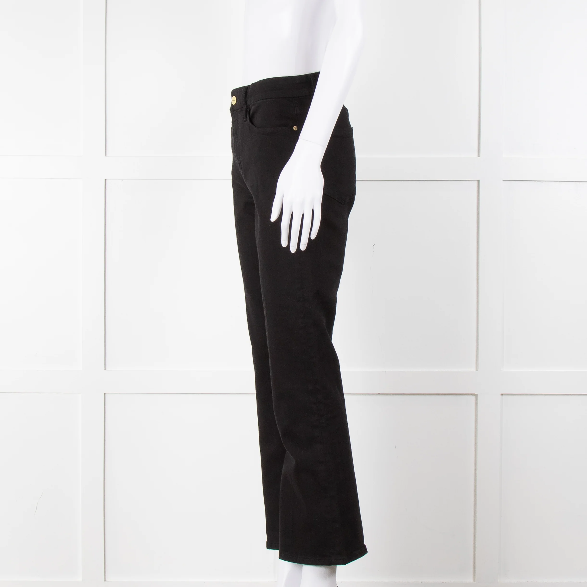 Frame Le Crop Mini Boot Jeans in Black - Image 7