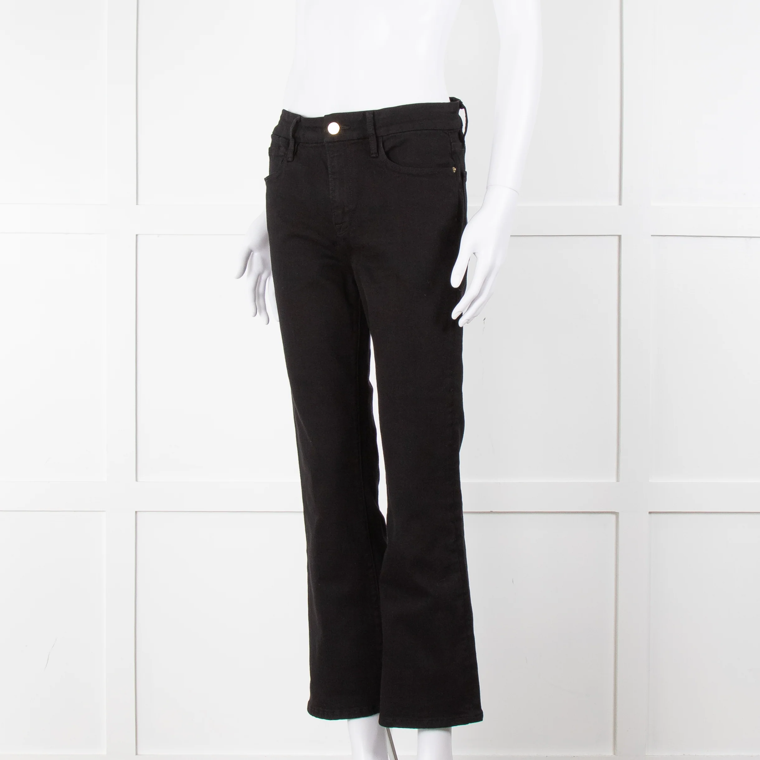 Frame Le Crop Mini Boot Jeans in Black - Image 8