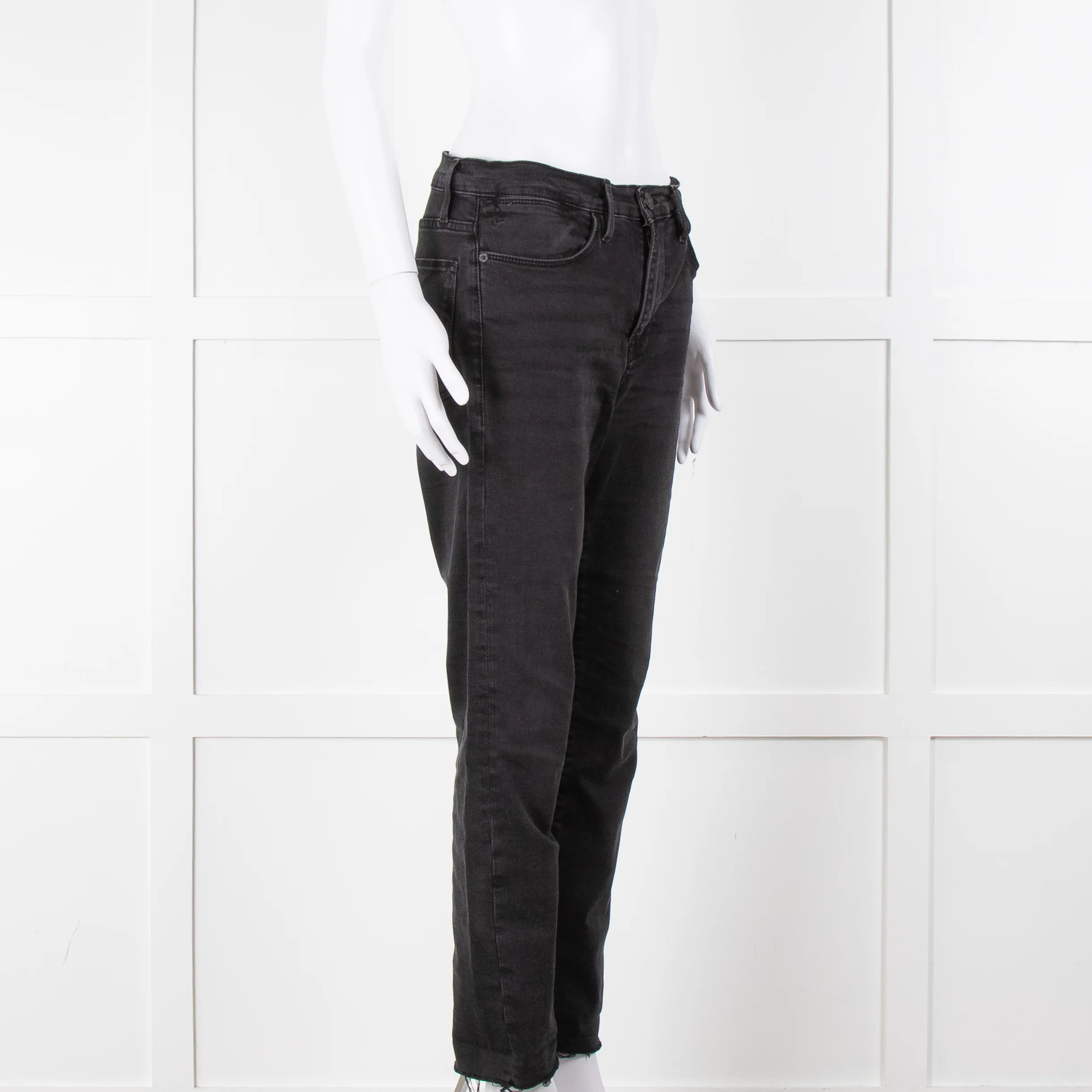 Frame Le High Straight Leg Jeans in Washed Black - Image 2