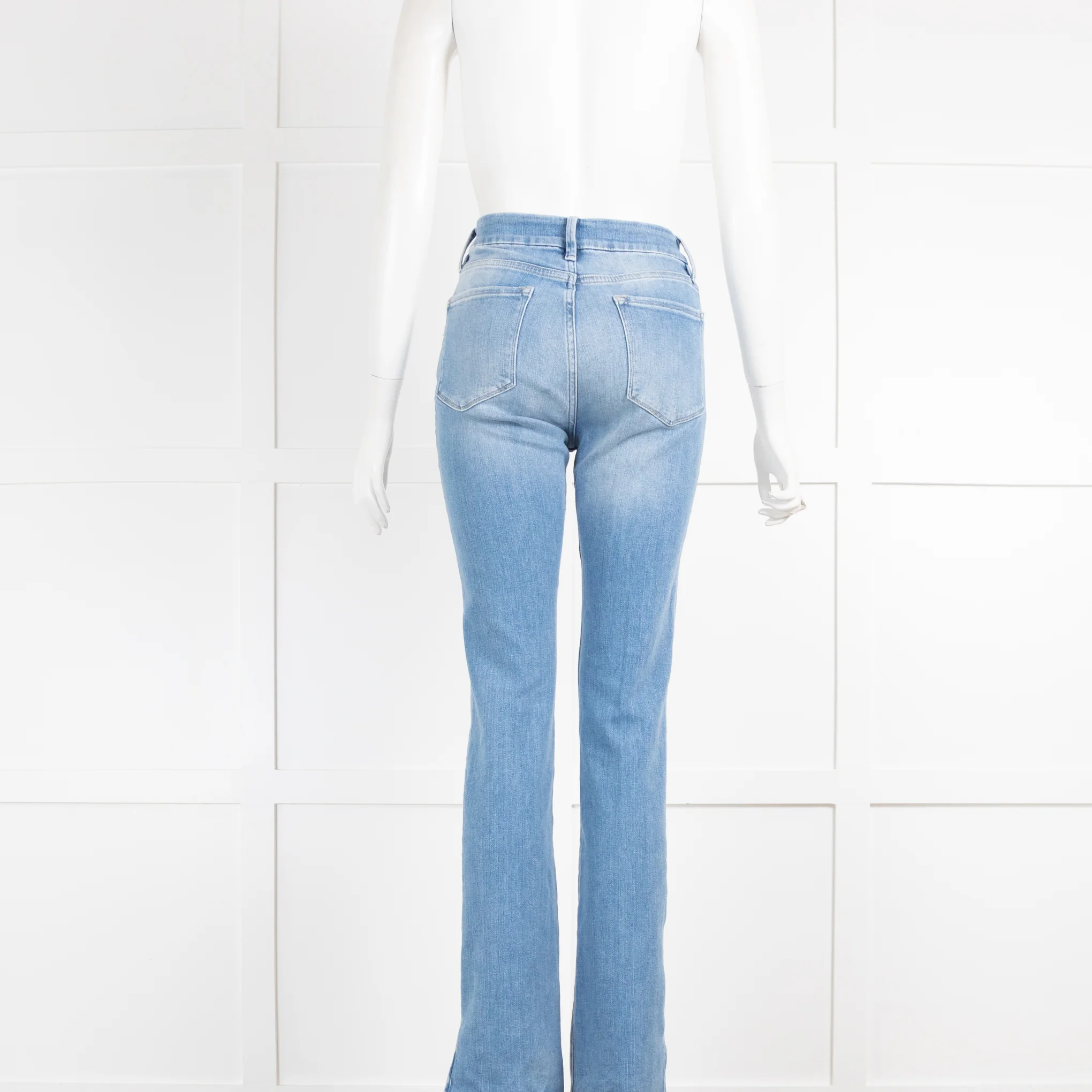Frame Light Blue Denim Bootleg Jeans with Side Splits - Image 3