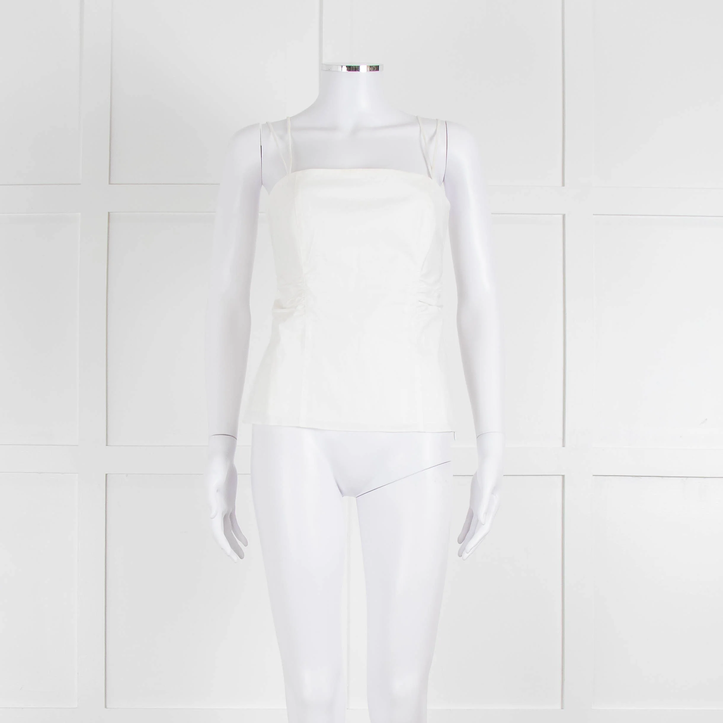 Frame White Cotton Sleeveless Low Back Top - Image 2