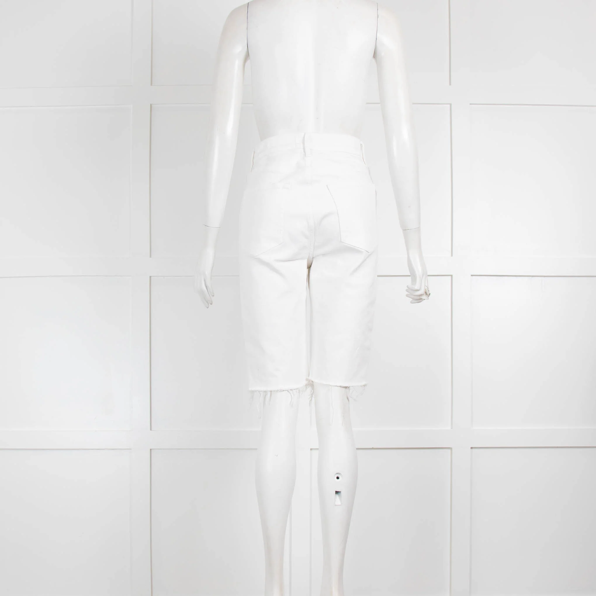 Frame White Long Cut-off Shorts - Image 3