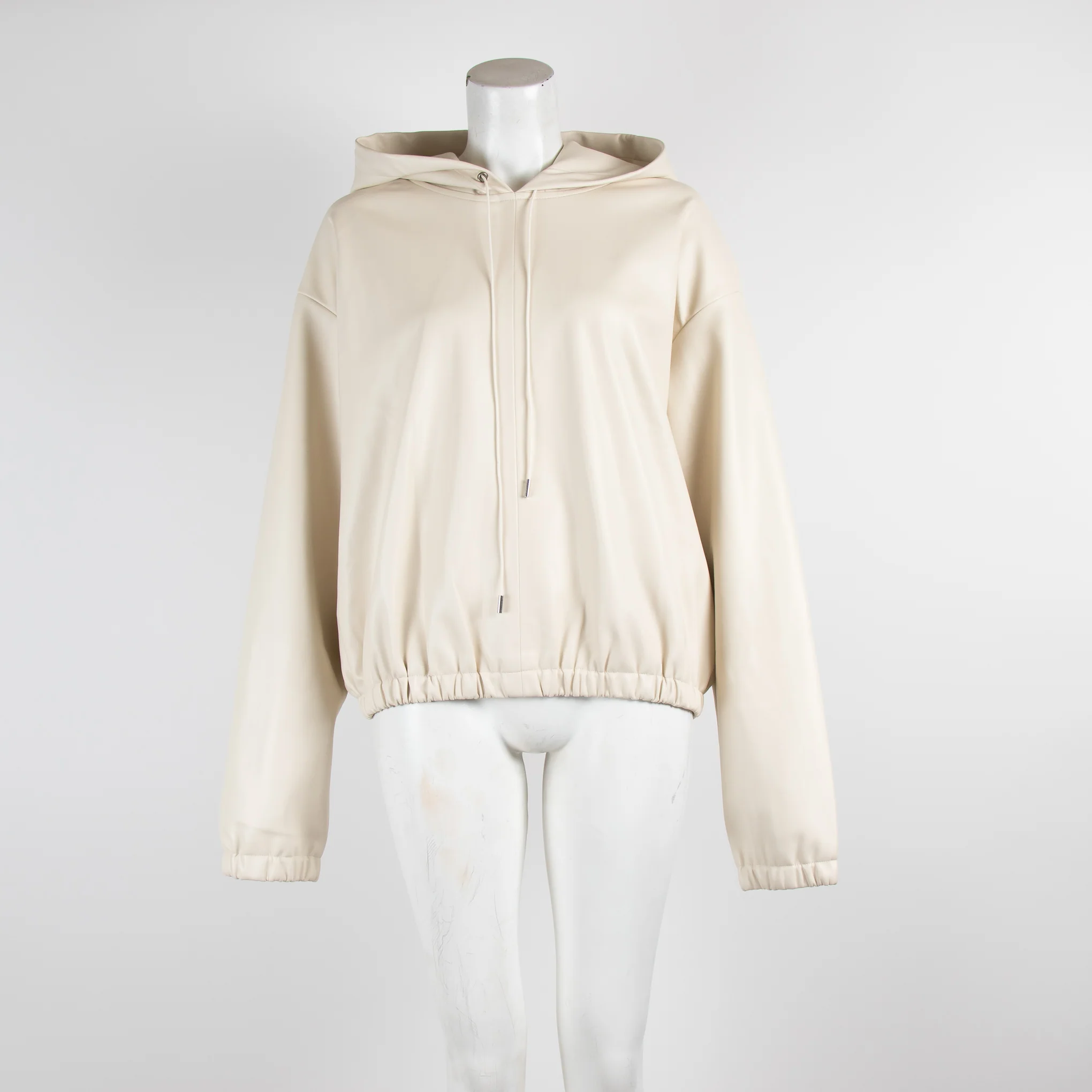 Frankie Shop Cream Pleather Agata Hoodie
