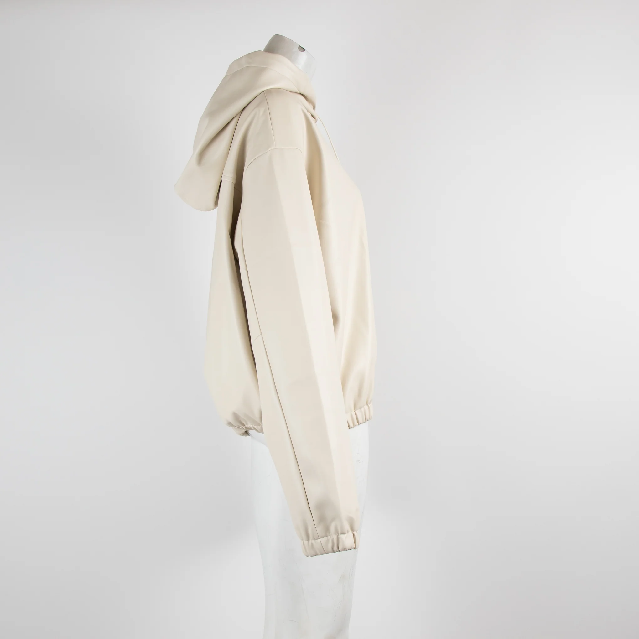 Frankie Shop Cream Pleather Agata Hoodie - Image 2