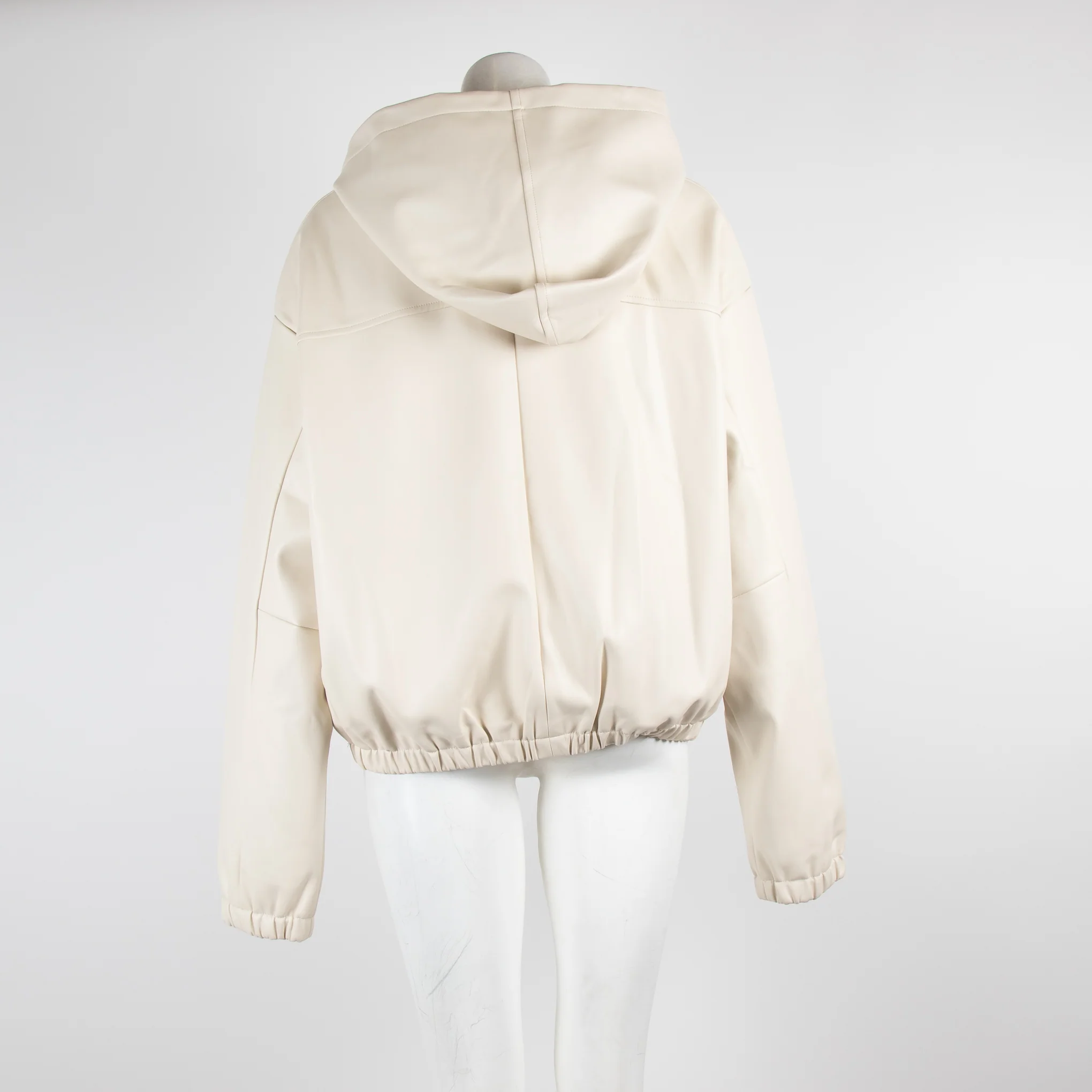 Frankie Shop Cream Pleather Agata Hoodie - Image 3