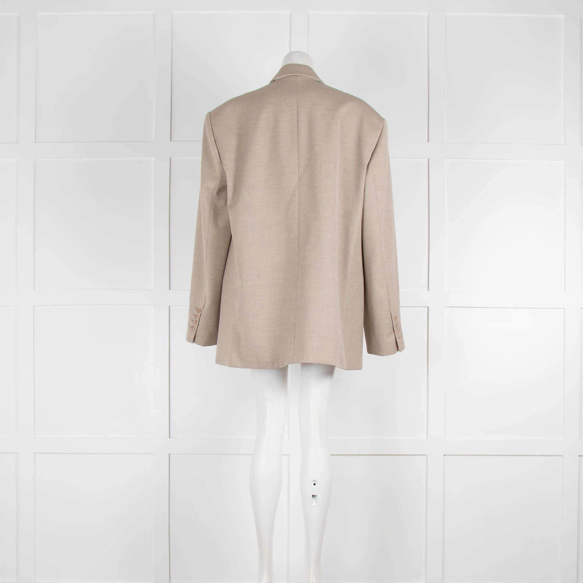Frankie Shop Oatmeal Single Breasted Oversized Blazer - Image 3