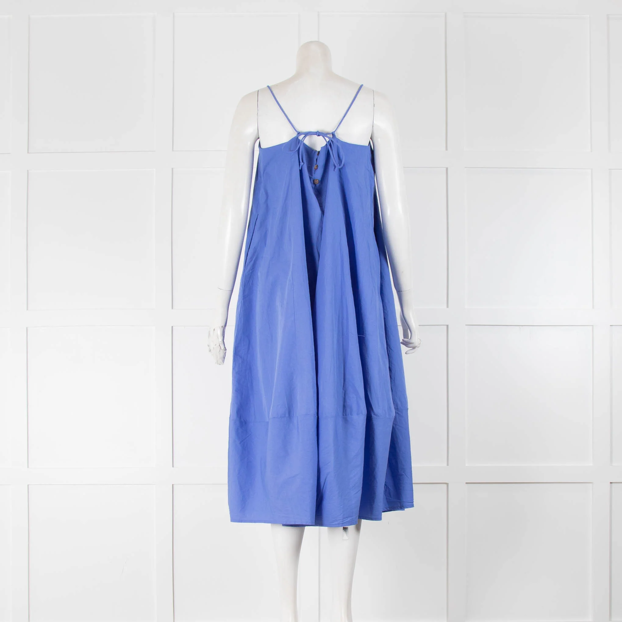 Free People Blue Cotton Sleeveless Maxi Dress - Image 3