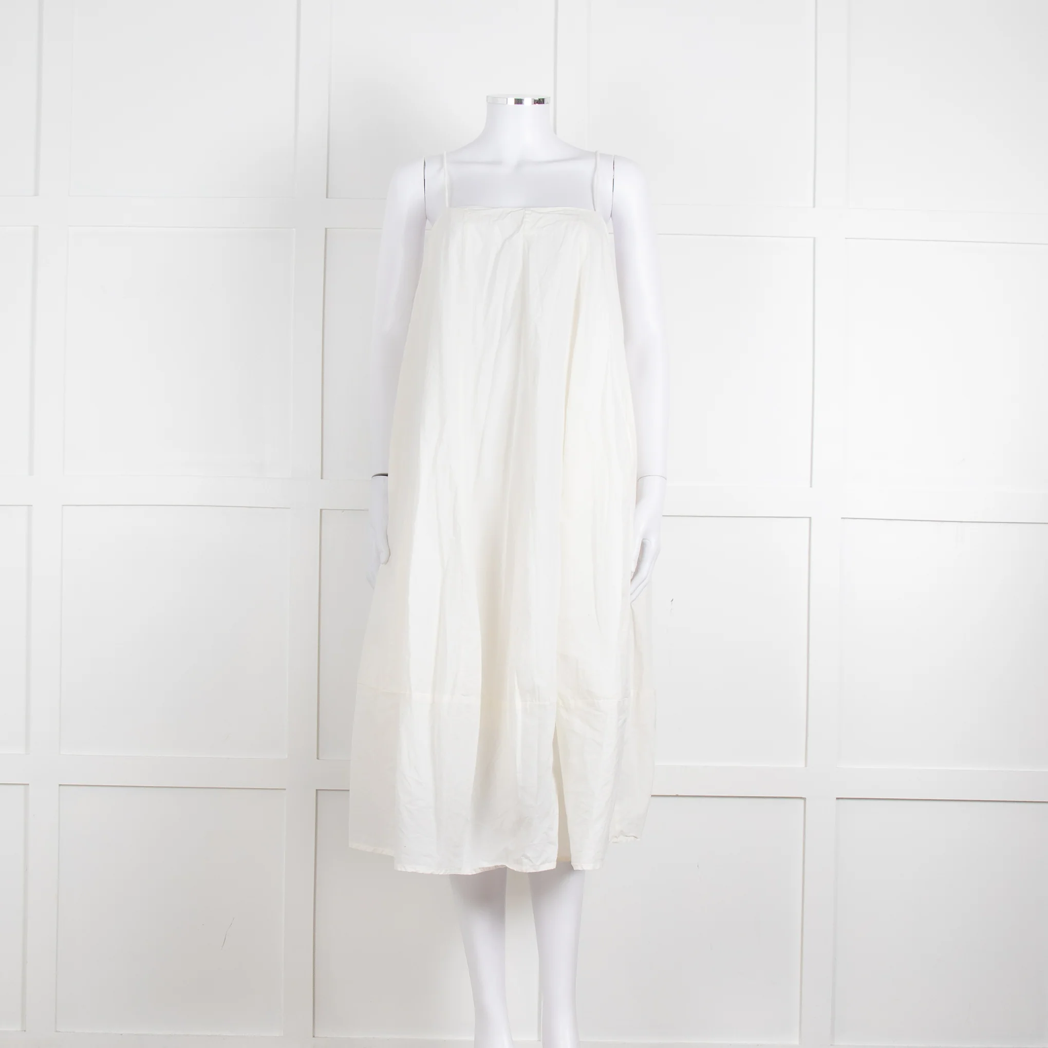 Free People Cream Cotton Spaghetti Straps Sundress