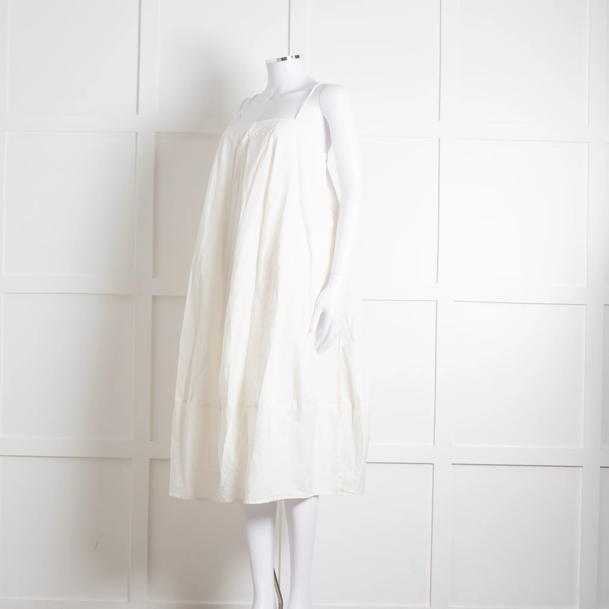 Free People Cream Cotton Spaghetti Straps Sundress - Image 8