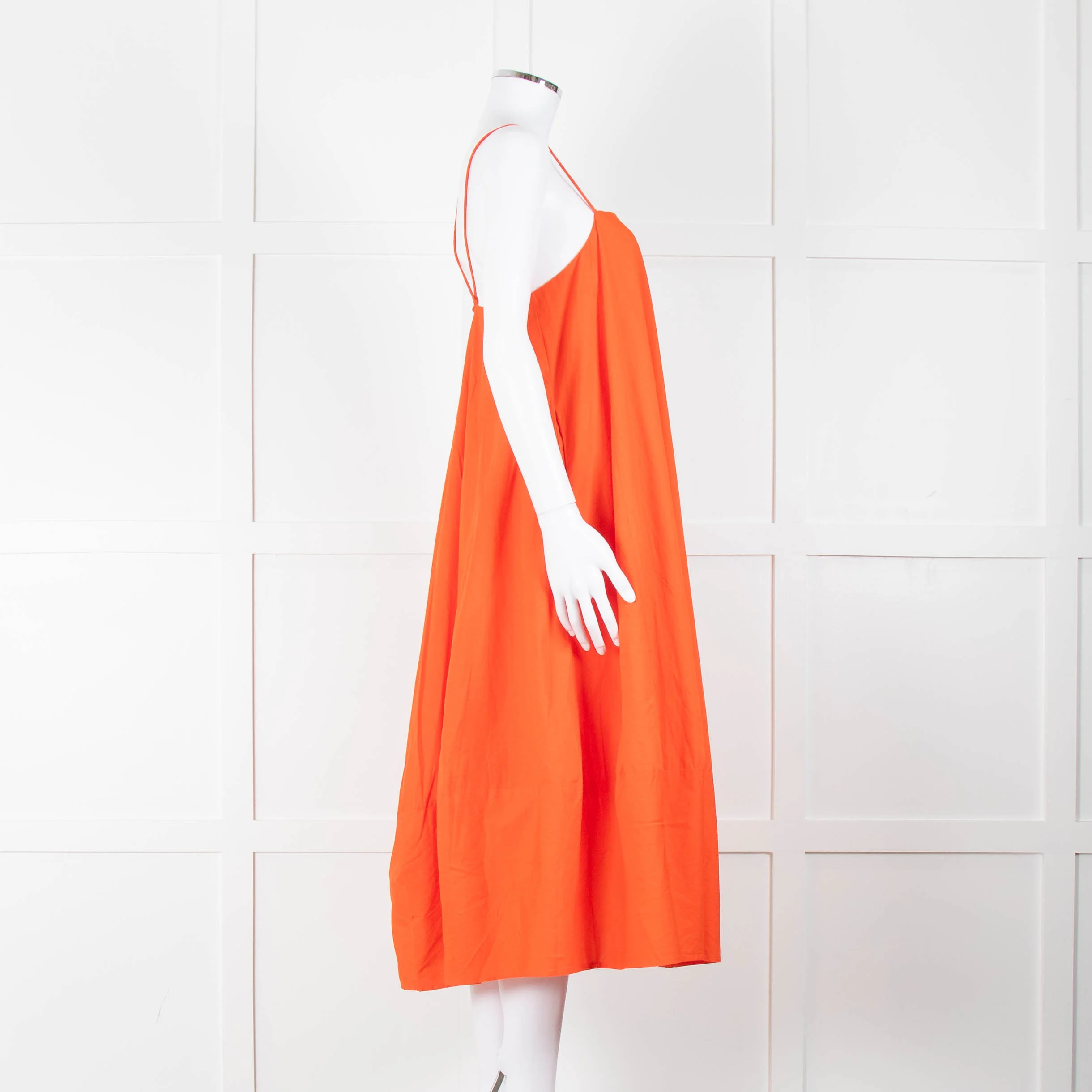 Free People Orange Cotton Sleeveless Puff Dress - Image 3