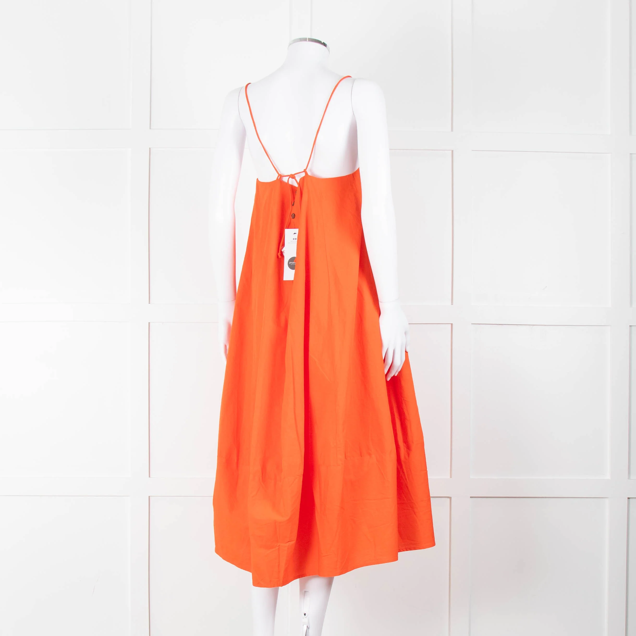 Free People Orange Cotton Sleeveless Puff Dress - Image 4