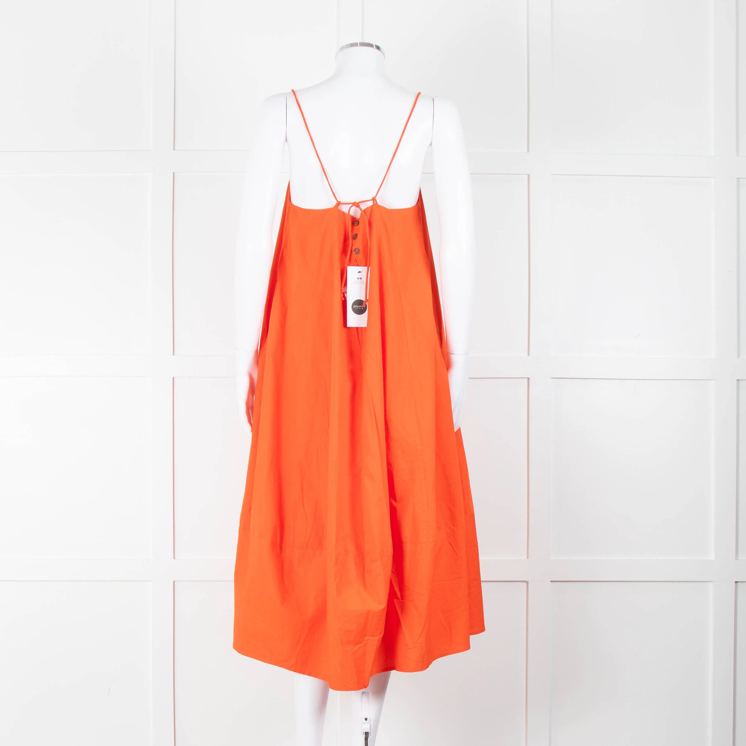 Free People Orange Cotton Sleeveless Puff Dress - Image 5