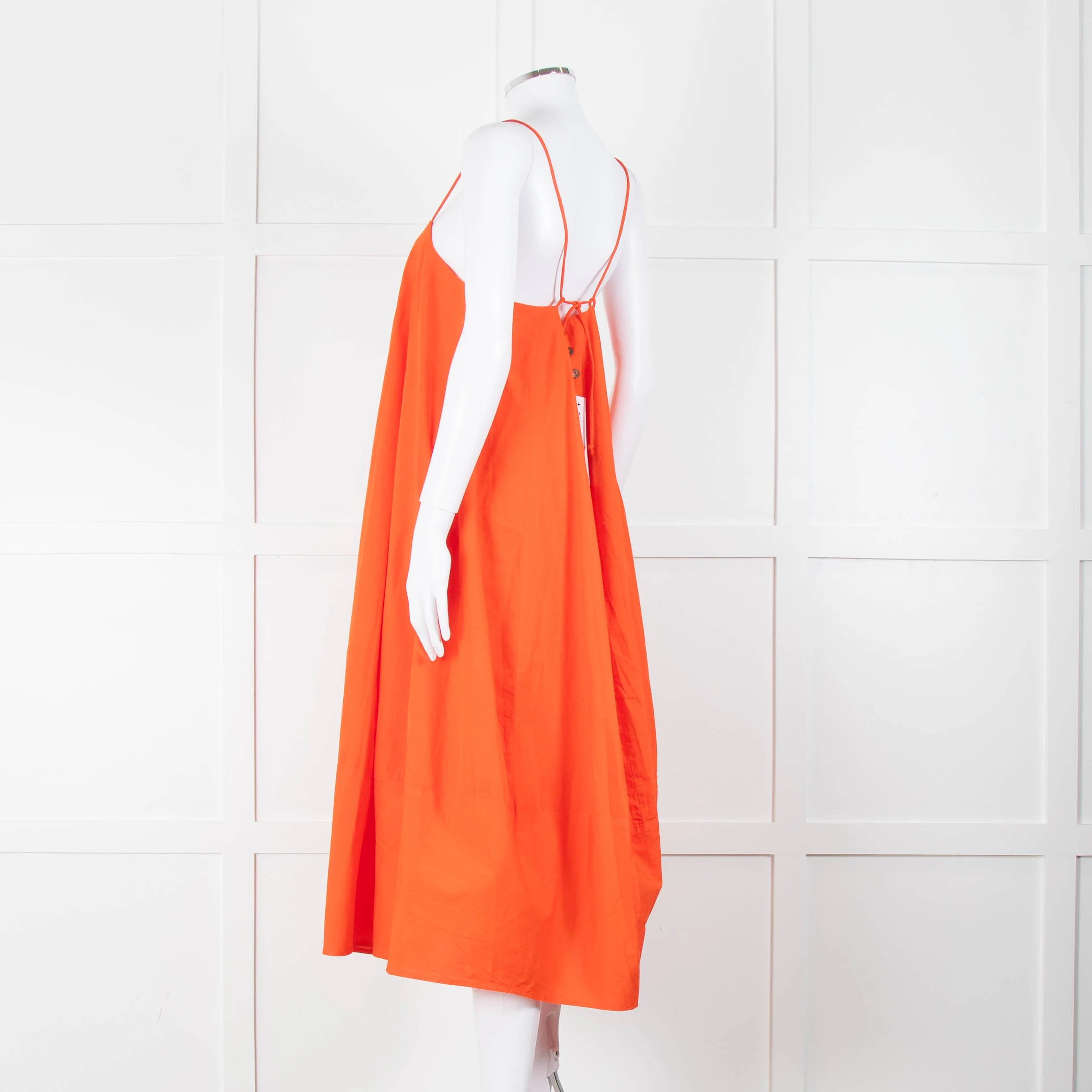 Free People Orange Cotton Sleeveless Puff Dress - Image 6